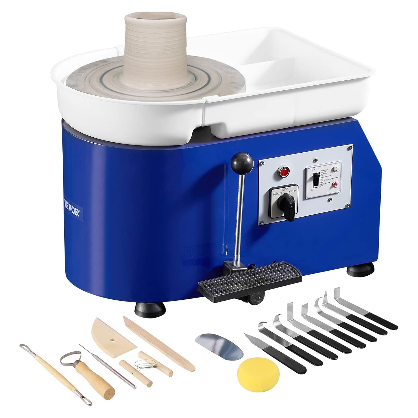 Rueda de Alfarería VEVOR 11" 350W con Pedal y Accesorios