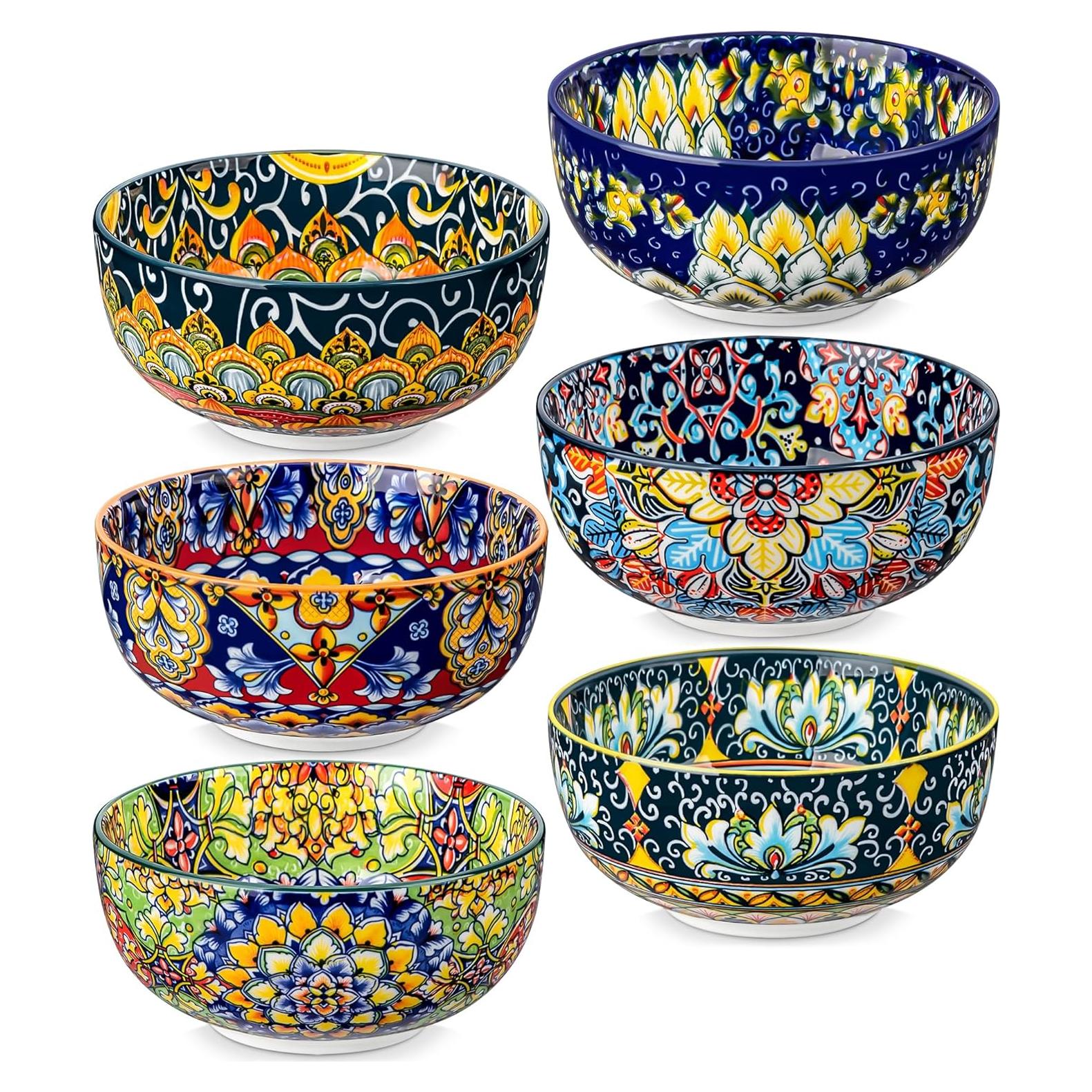 Juego de Cuencos de Cerámica Vancasso Bohemios 28 oz - 6 Piezas