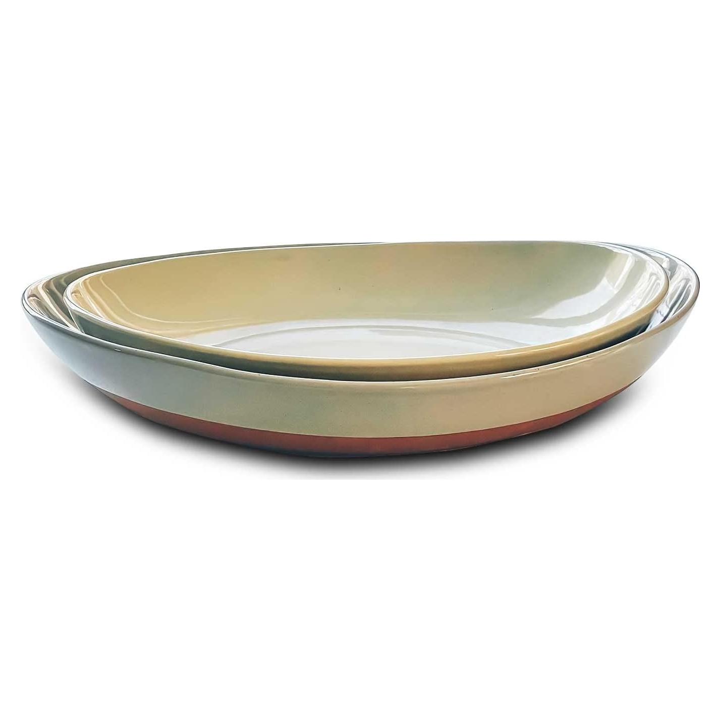 Set de 2 Platos Ovalados Mora Cerámica 34.3 cm y 30 cm