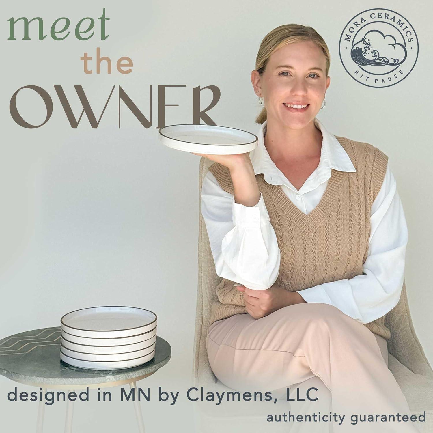 Juego de Platos Planos de Cerámica Mora - 6 Unidades 20.32 cm