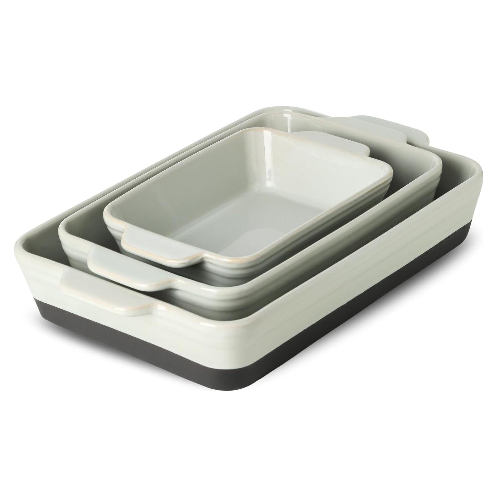 Juego de Fuentes para Hornear HVH Cerámica Negra 3 Piezas