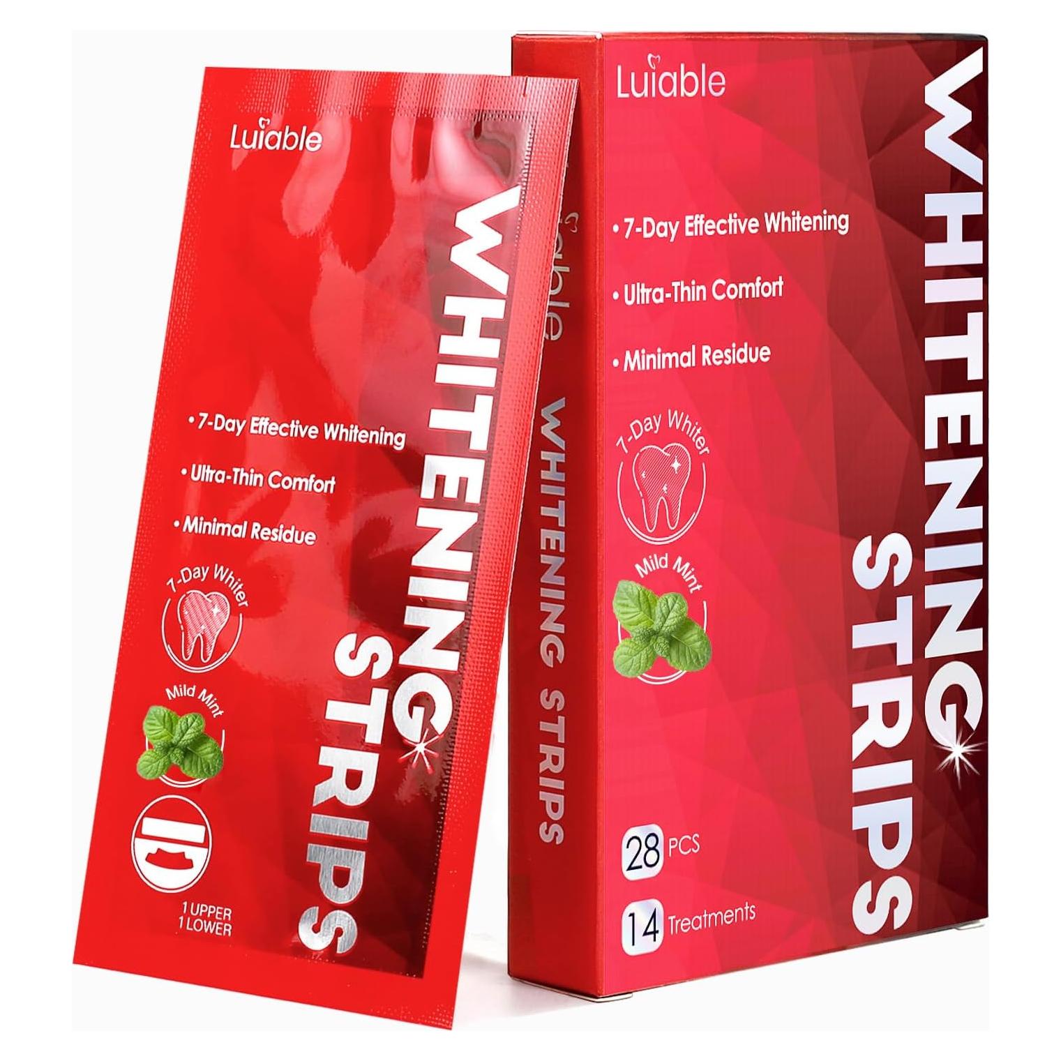 Tiras Blanqueadoras de Dientes Luiable - 28 Tiras, Menta