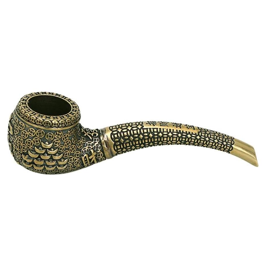 Pipa de tabaco de cobre puro ONTENY con boquilla de latón