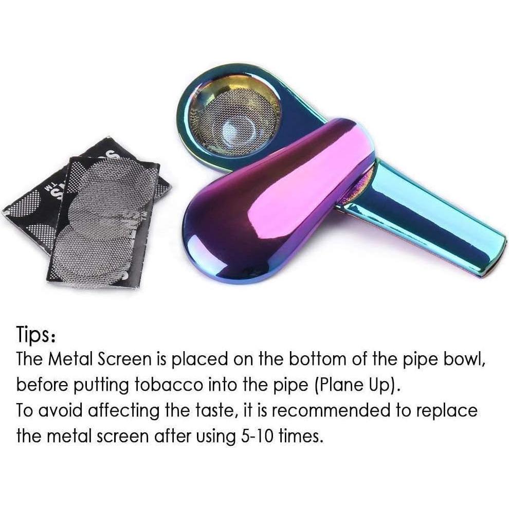 Juego de Pipa de Tabaco Portátil de Metal Zinc con Estuche