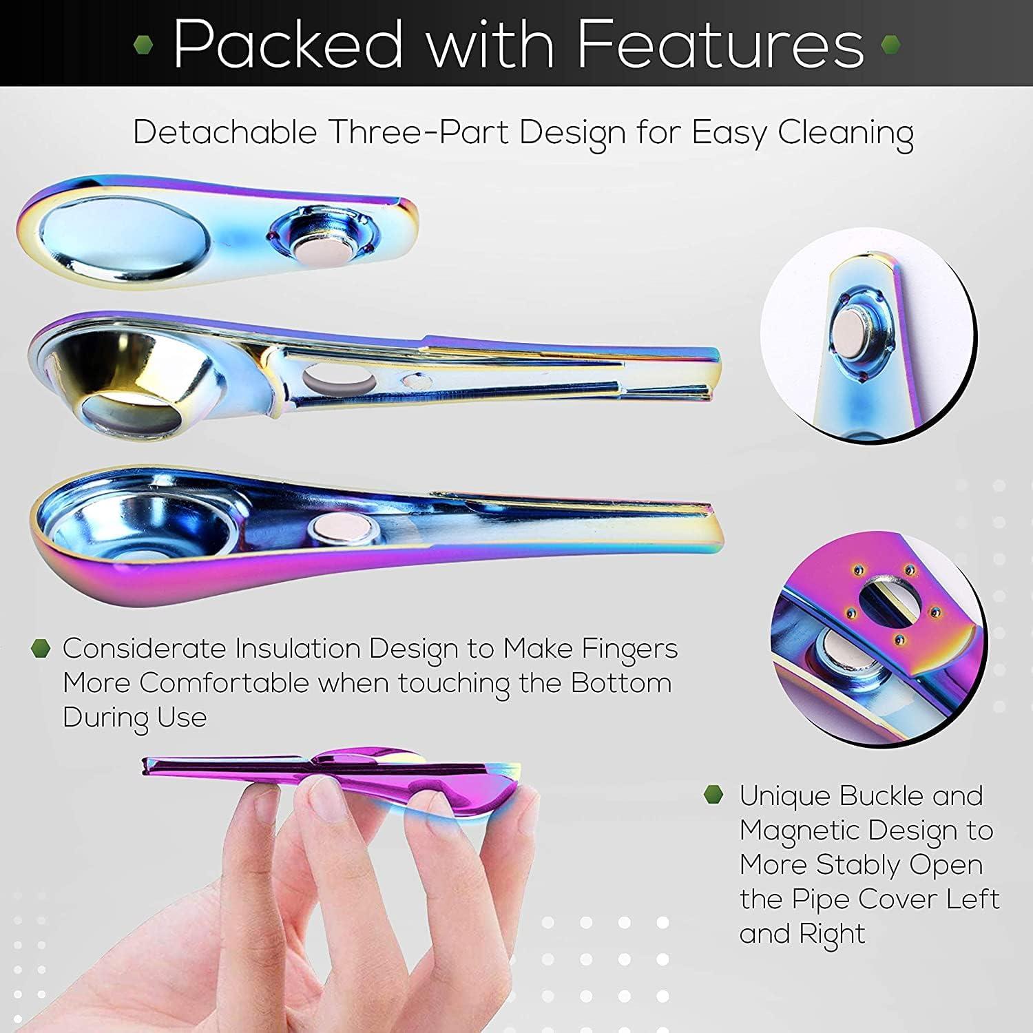 Juego de Pipa de Tabaco Portátil de Metal Zinc con Estuche