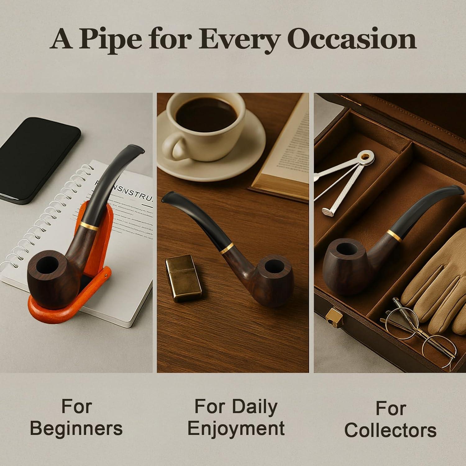 Juego de Pipas de Tabaco Joyoldelf Ébano - Kit Completo con Accesorios