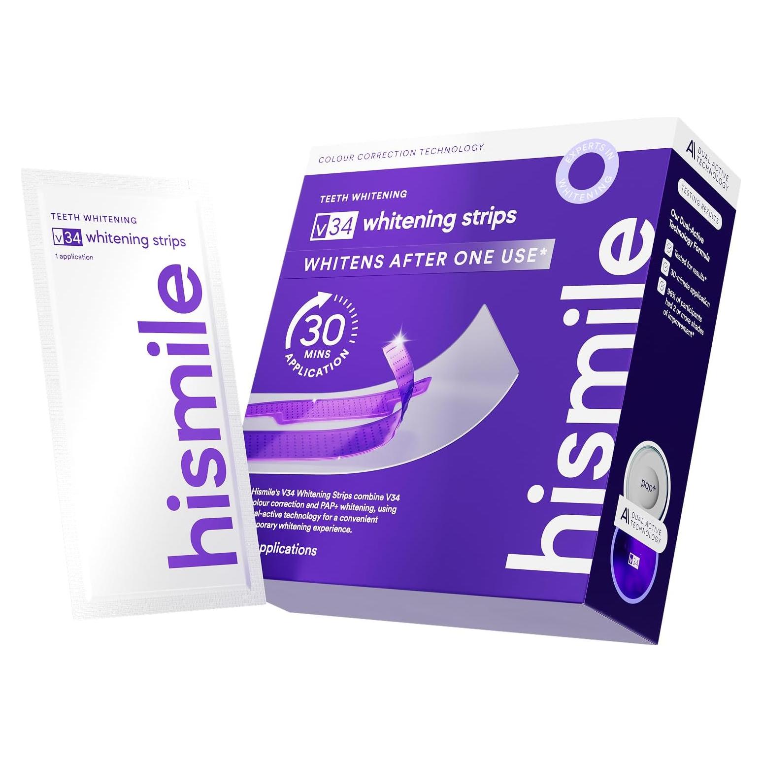 Tiras Blanqueadoras Hismile V34 - 14 Aplicaciones Efectivas