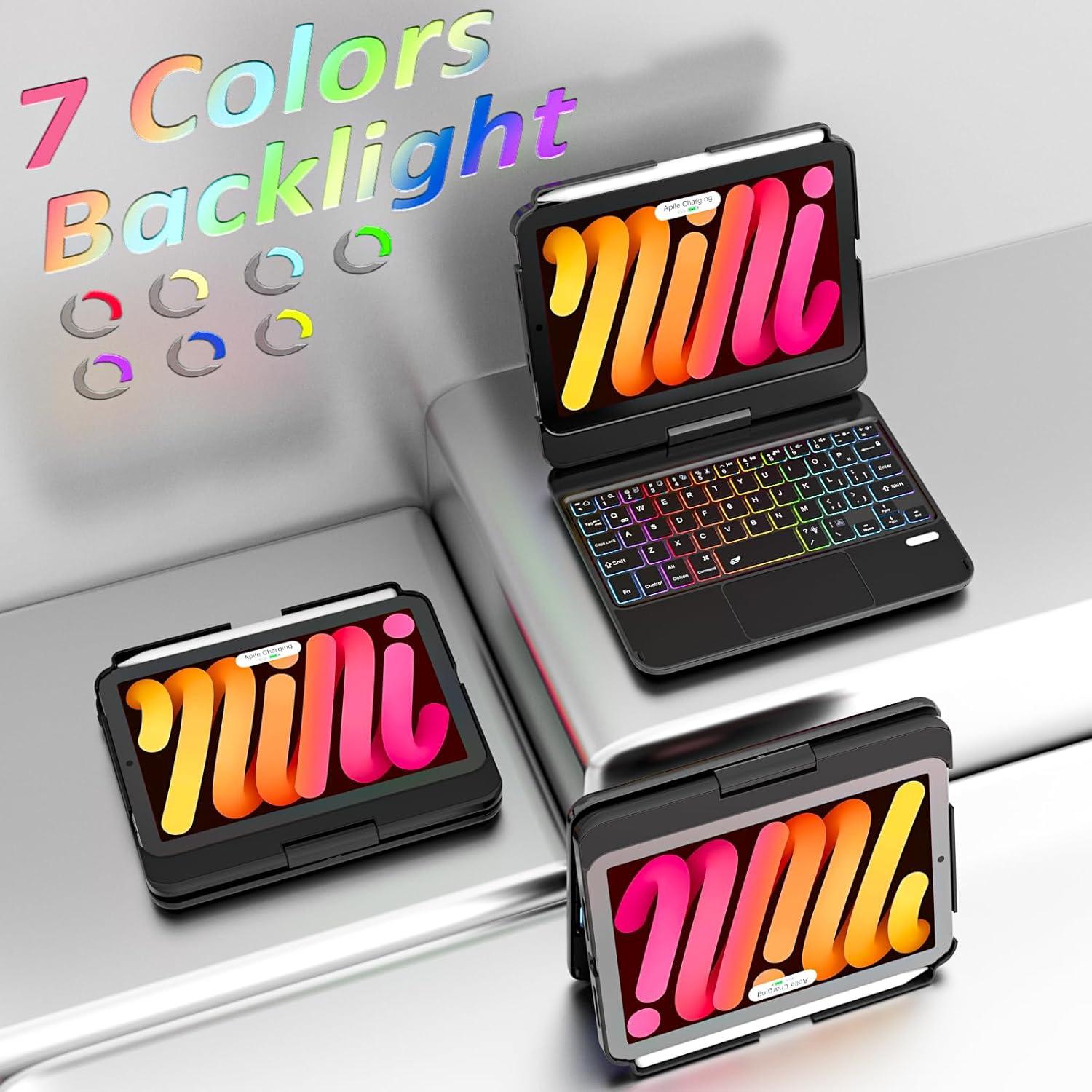 Funda Teclado TaIYanG iPad Mini 6/7 Retroiluminada 360°