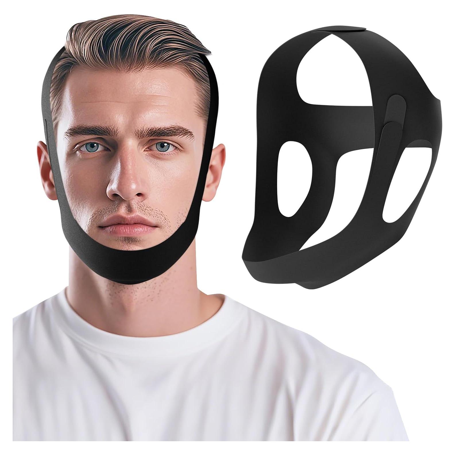 Correa para Barbilla Anti Ronquidos OHALEEP Ajustable Negro M