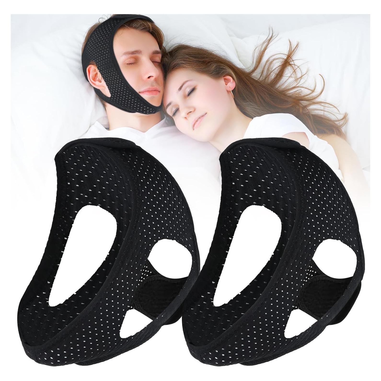 Correa Anti Ronquidos MOCCOOL Ajustable Transpirable 2 Piezas