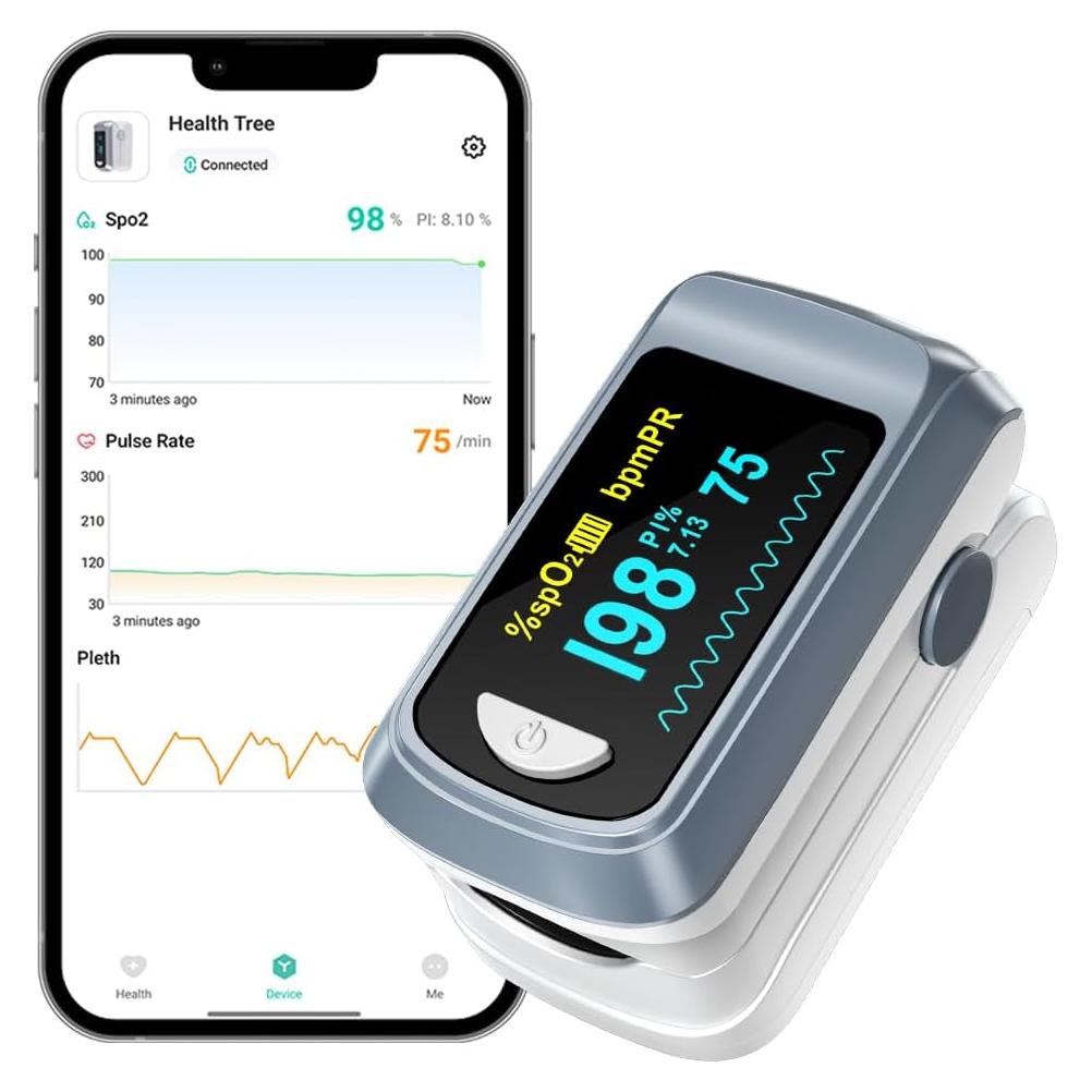 Oxímetro de Pulso Bluetooth HealthTree JKS50B con APP Gratis