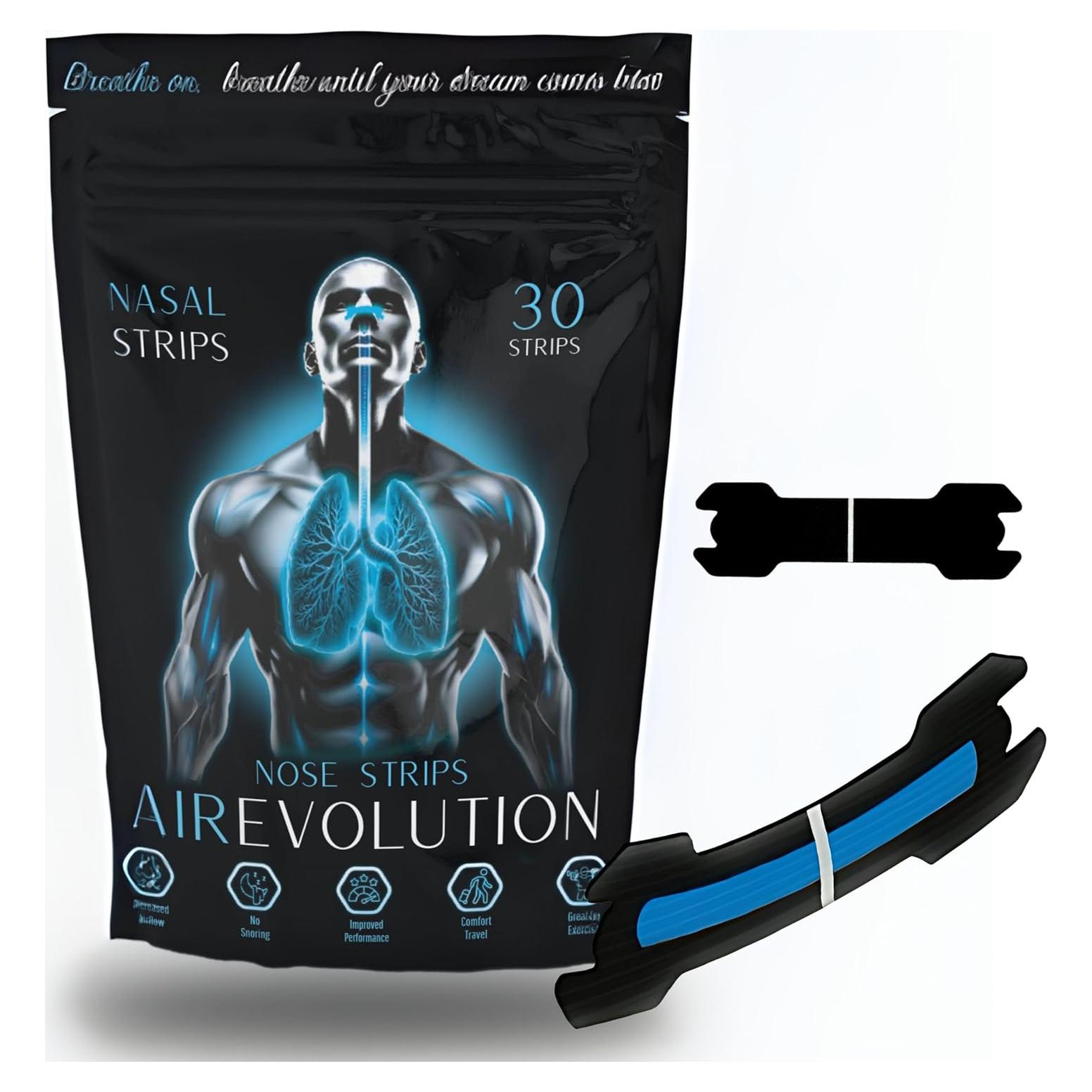 Tiras Nasales AIREVOLUTION 30 Unidades - Alivio Ronquidos