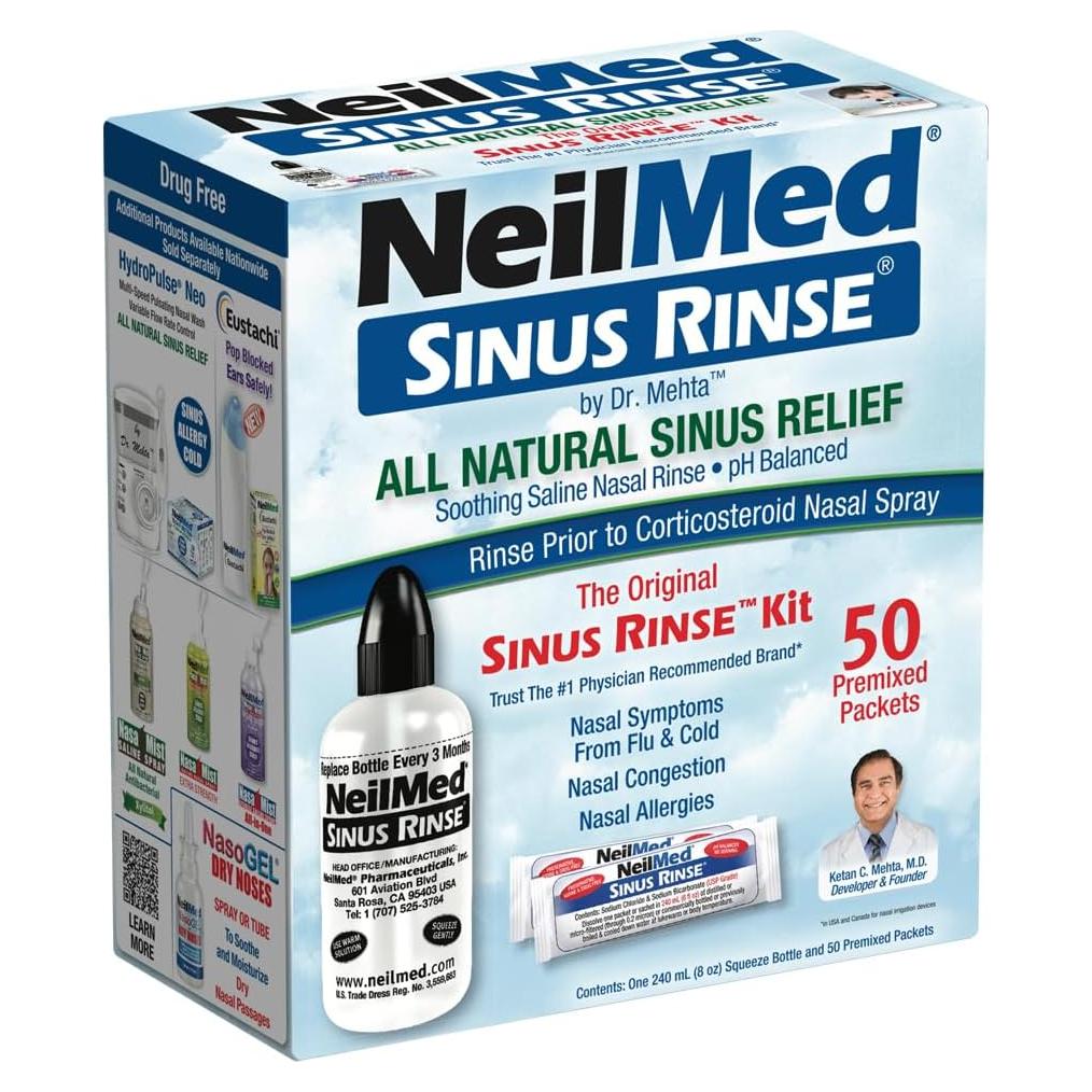 Kit de Lavado Nasal NeilMed - 50 Unidades, Terapéutico
