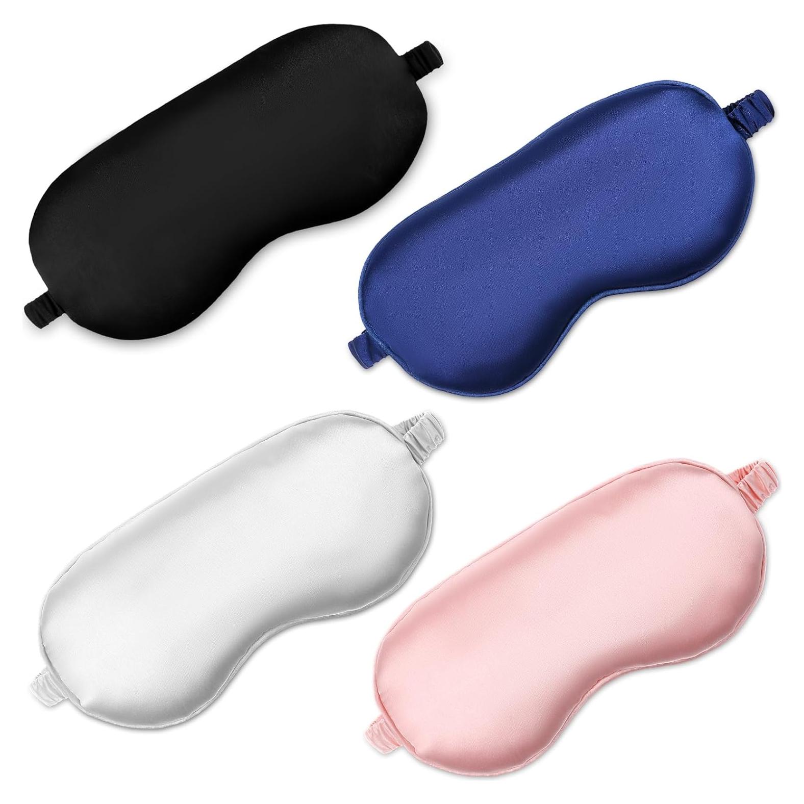 4 Máscaras de Sueño de Seda Yuanchu - Bloqueo de Luz, Ajustables