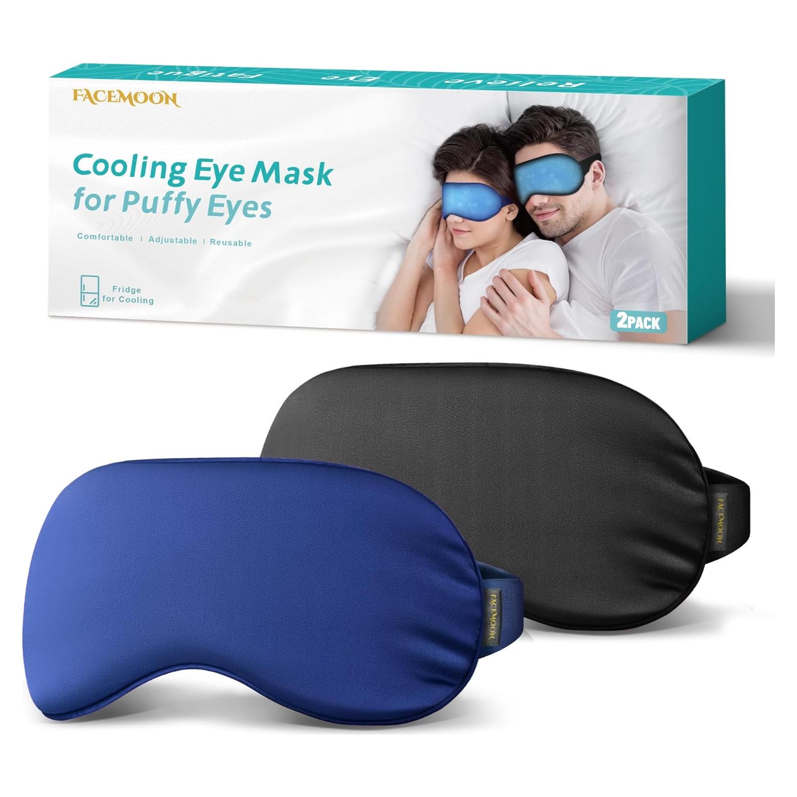 2PCS Máscara Fría para Ojos FACEMOON - Alivio de Ojeras y Migrañas