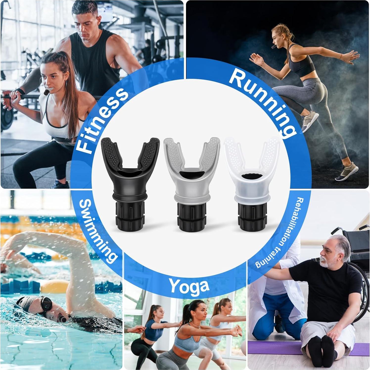 Entrenador de Respiración TEAWOO 3 PCS Ajustable Portátil