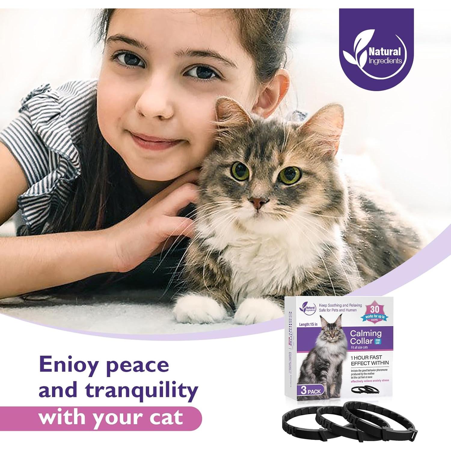 Collares Calmantes para Gatos CHANSON - 3 Unidades Ajustables