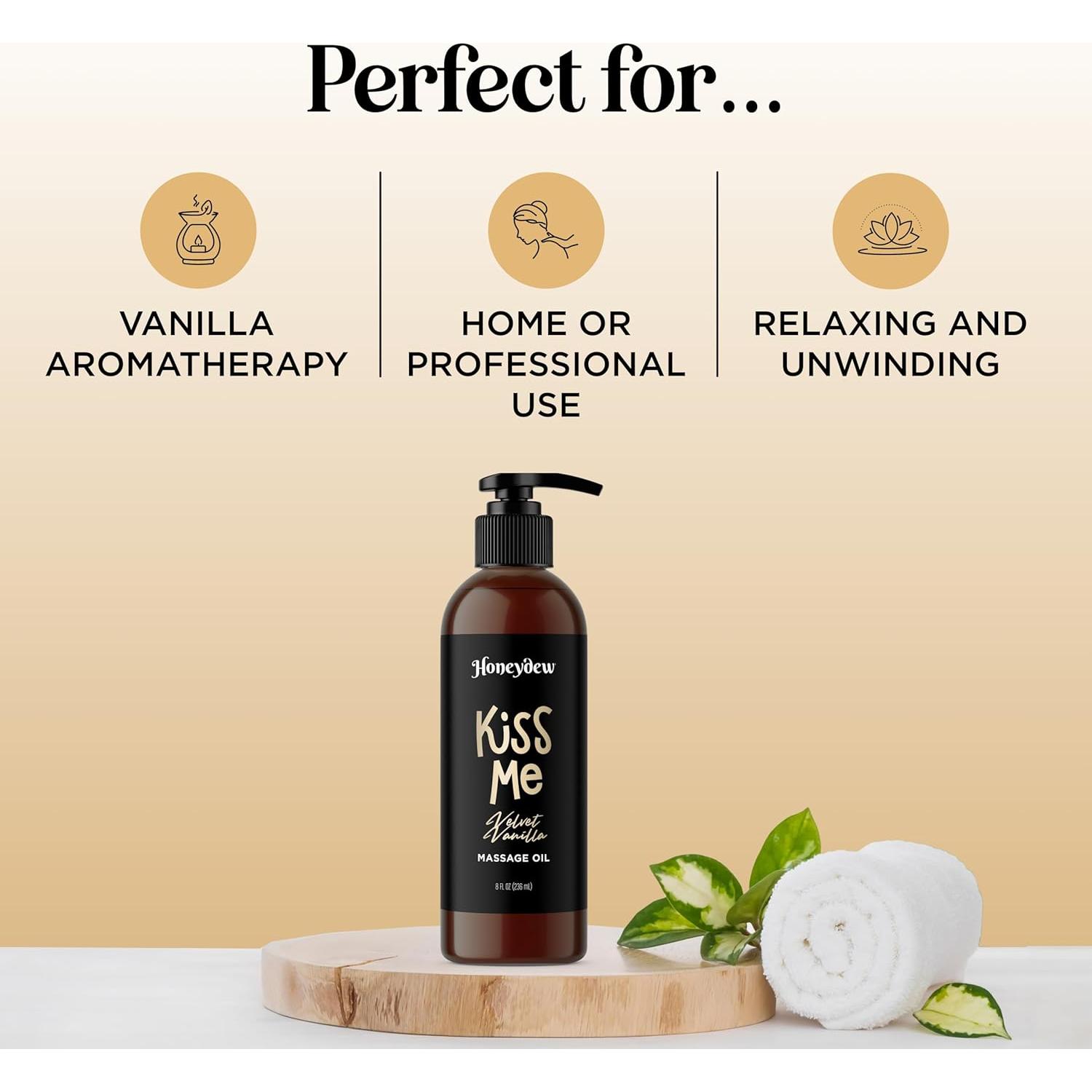 Aceite de Masaje Vainilla Honeydew 236.6 ml Hidratante Vegano