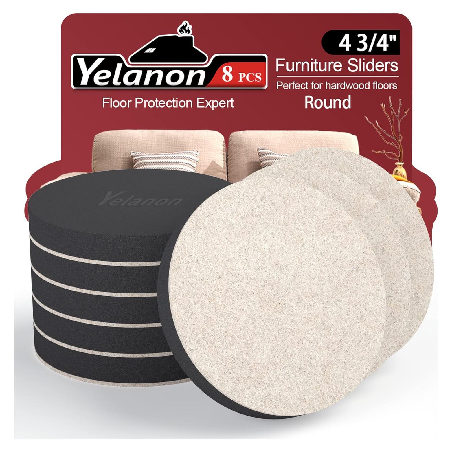 Deslizadores de Muebles Yelanon 8 Piezas 12 cm para Piso Duro