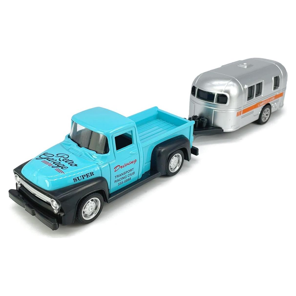 Remolque de Camioneta Vintage VIIGER Azul 21.3x4.1x4.3 cm