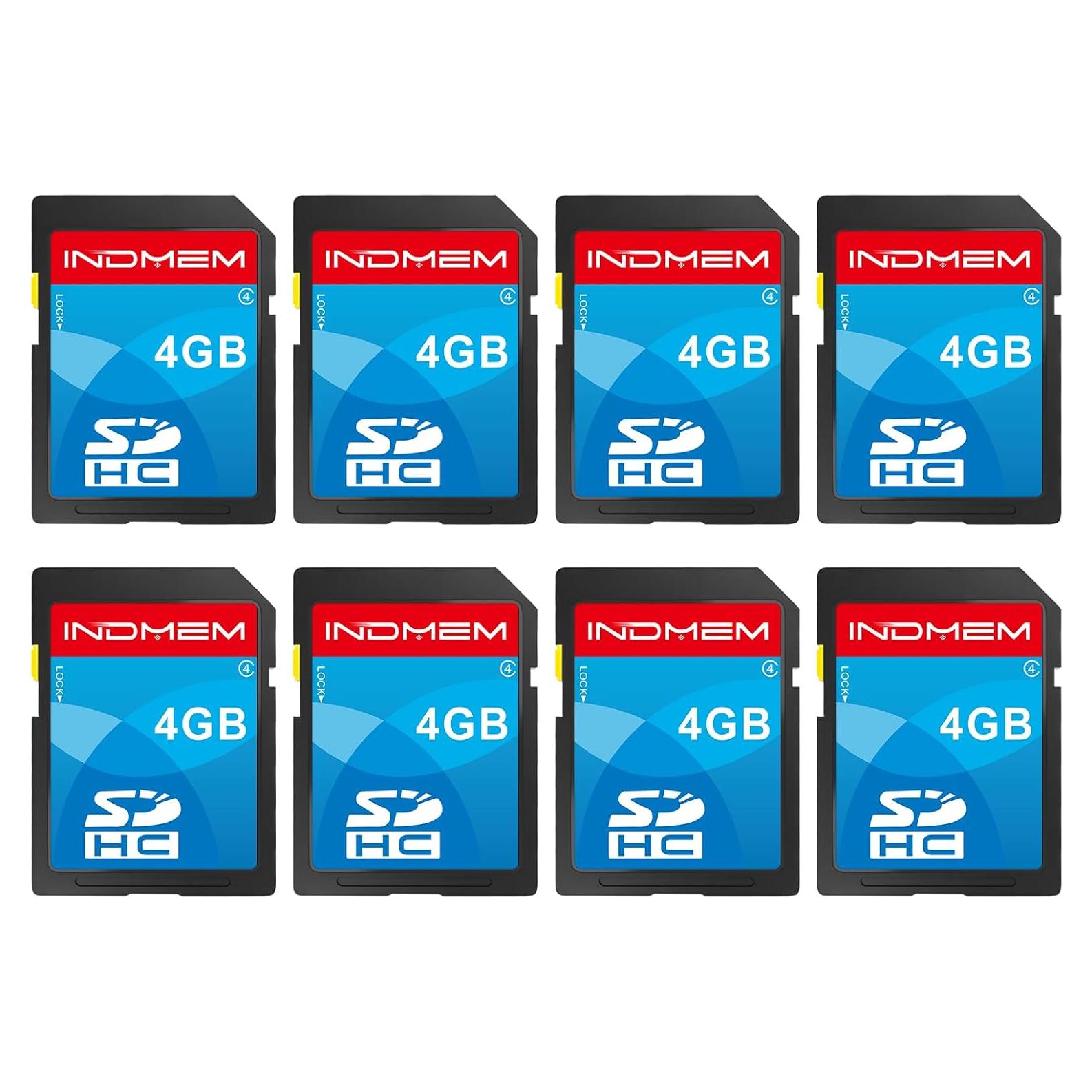 Tarjeta SD 4GB INDMEM Clase 4 - 8 Paquetes de Memoria