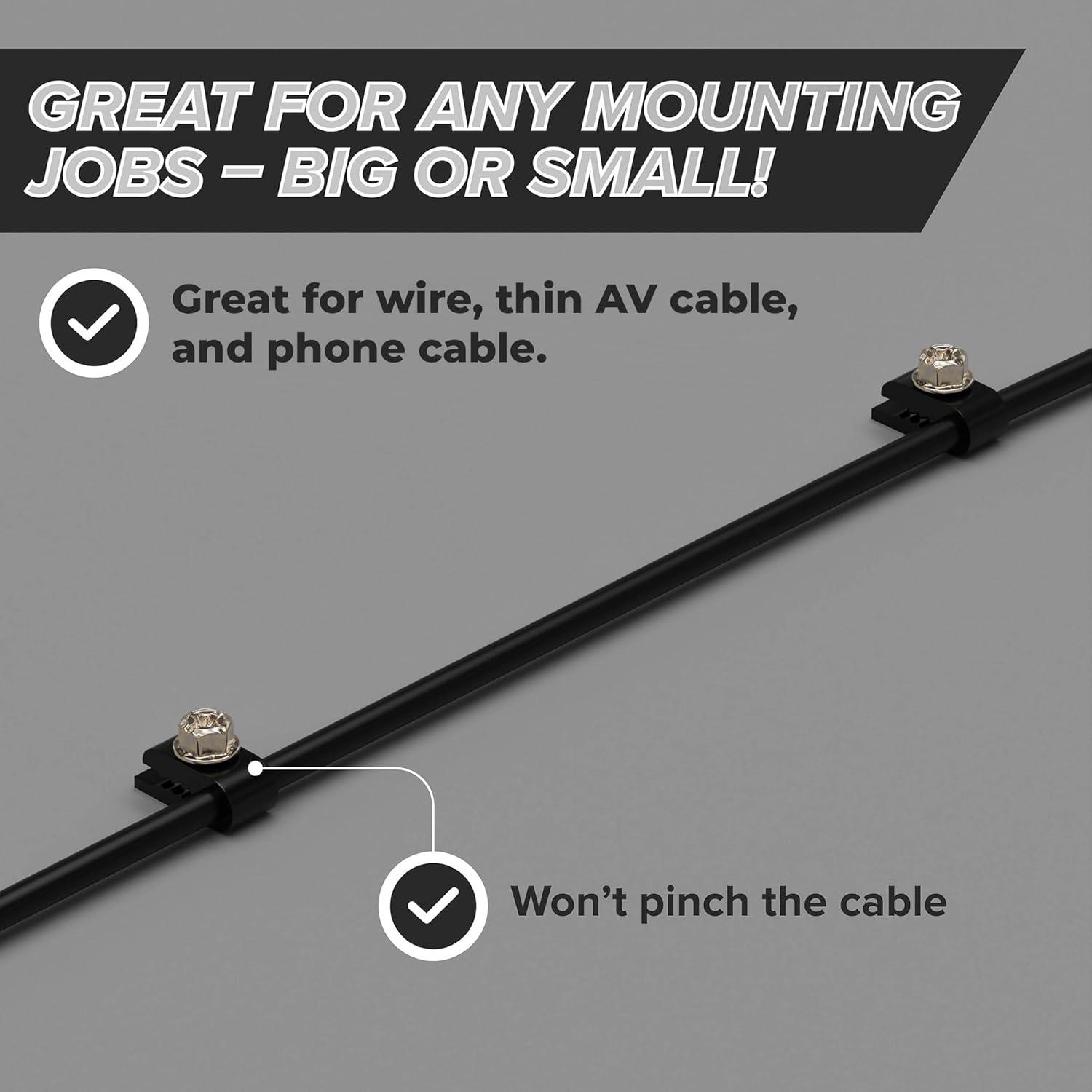 Clips de Cable Eléctrico THE CIMPLE CO - 10 Piezas Negros