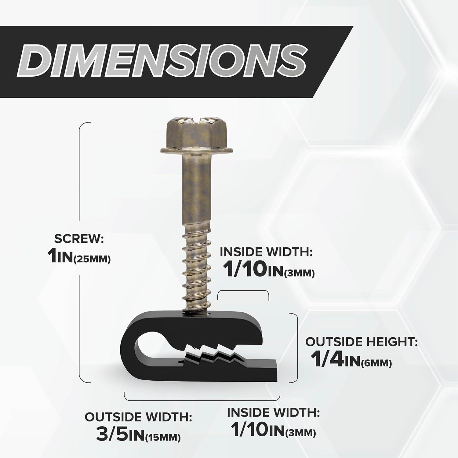 Clips de Cable Eléctrico THE CIMPLE CO - 10 Piezas Negros