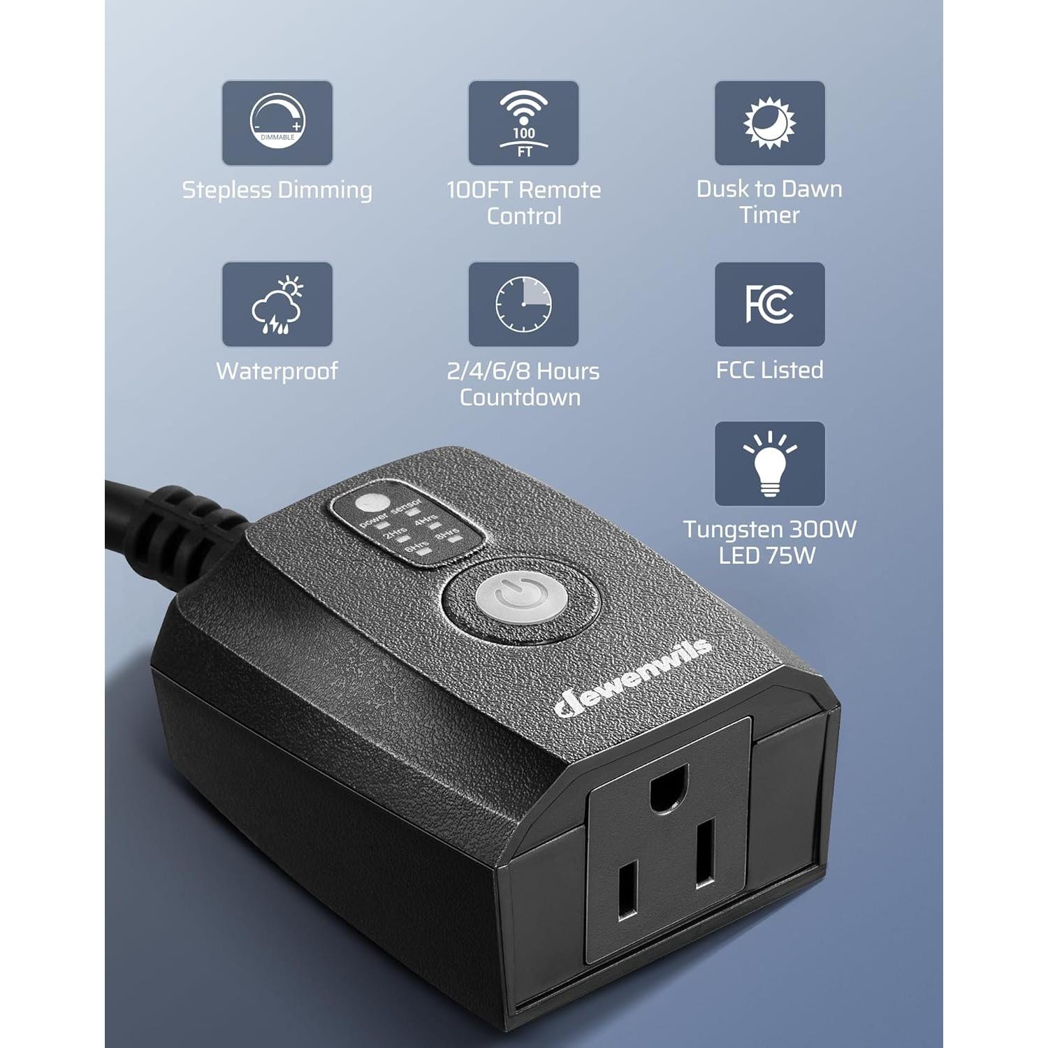 Regulador de Crepúsculo a Amanecer Dewenwils 30m LED/Tungsteno