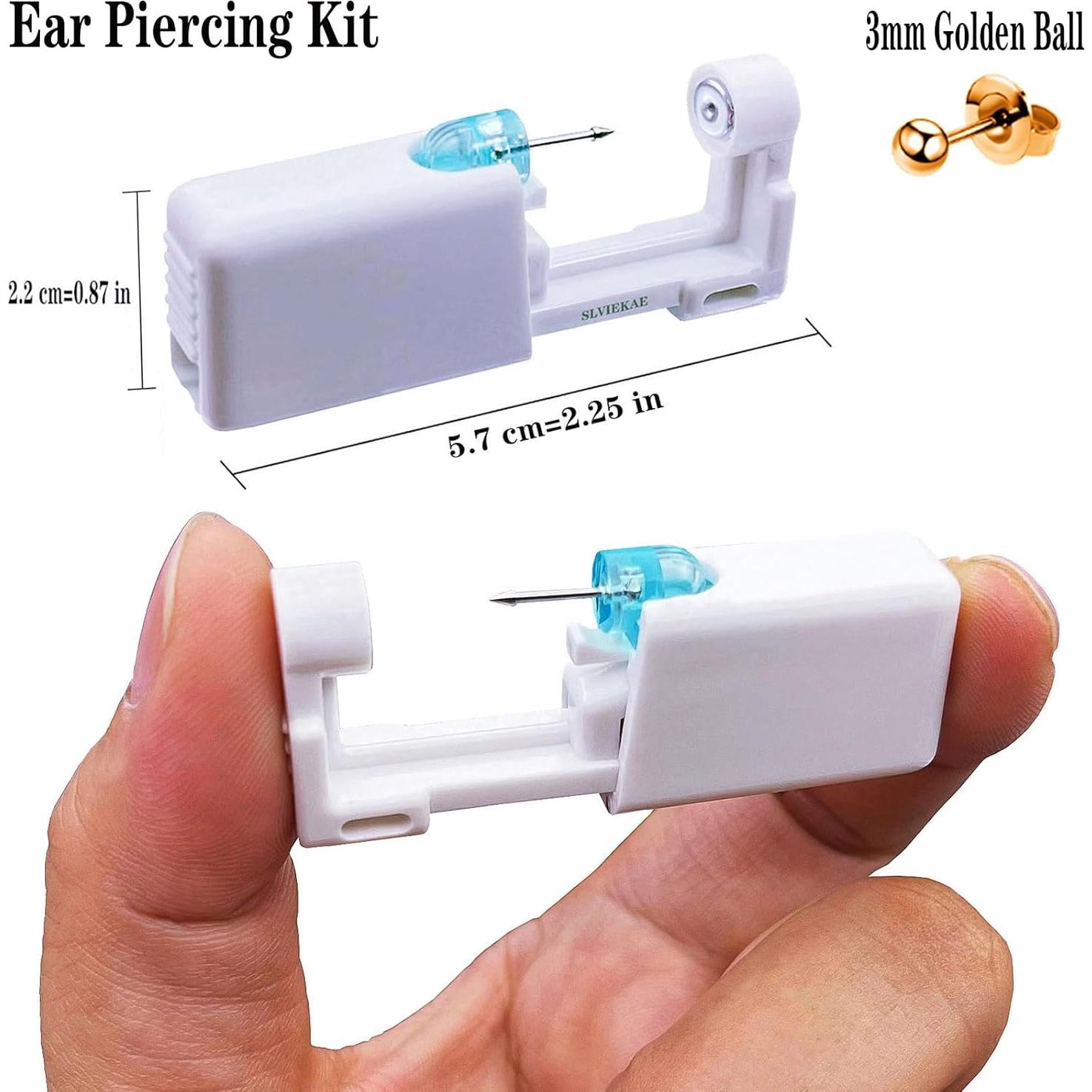 Kit de Perforación de Orejas SLVIEKAE con Aretes de CZ 3mm