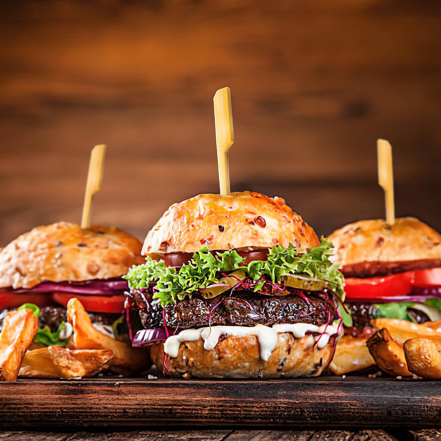 Pinchos de Bambú 100PCS MOLFUJ 8.89cm Palillos Aperitivo