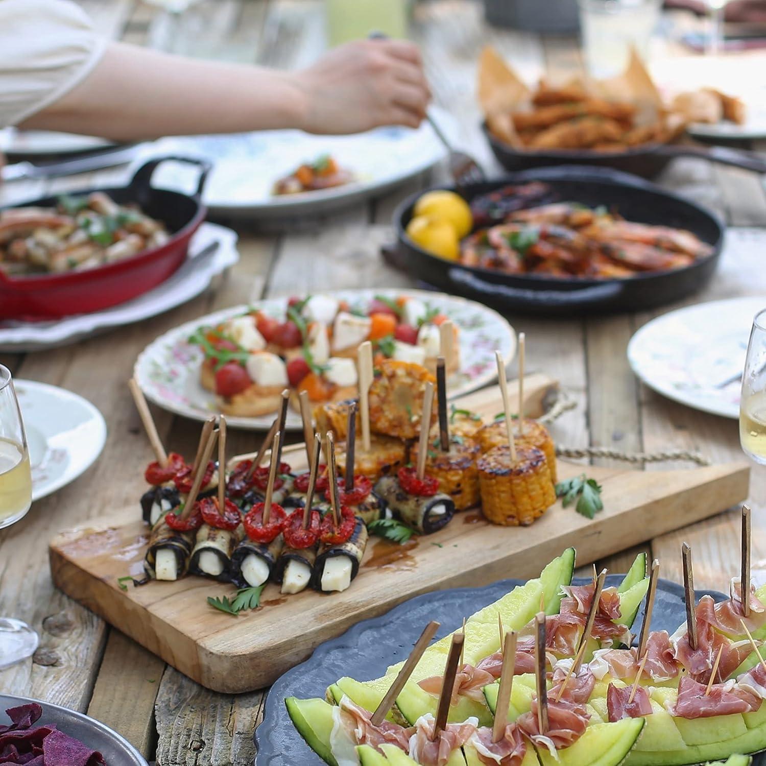 Pinchos de Bambú 100PCS MOLFUJ 8.89cm Palillos Aperitivo