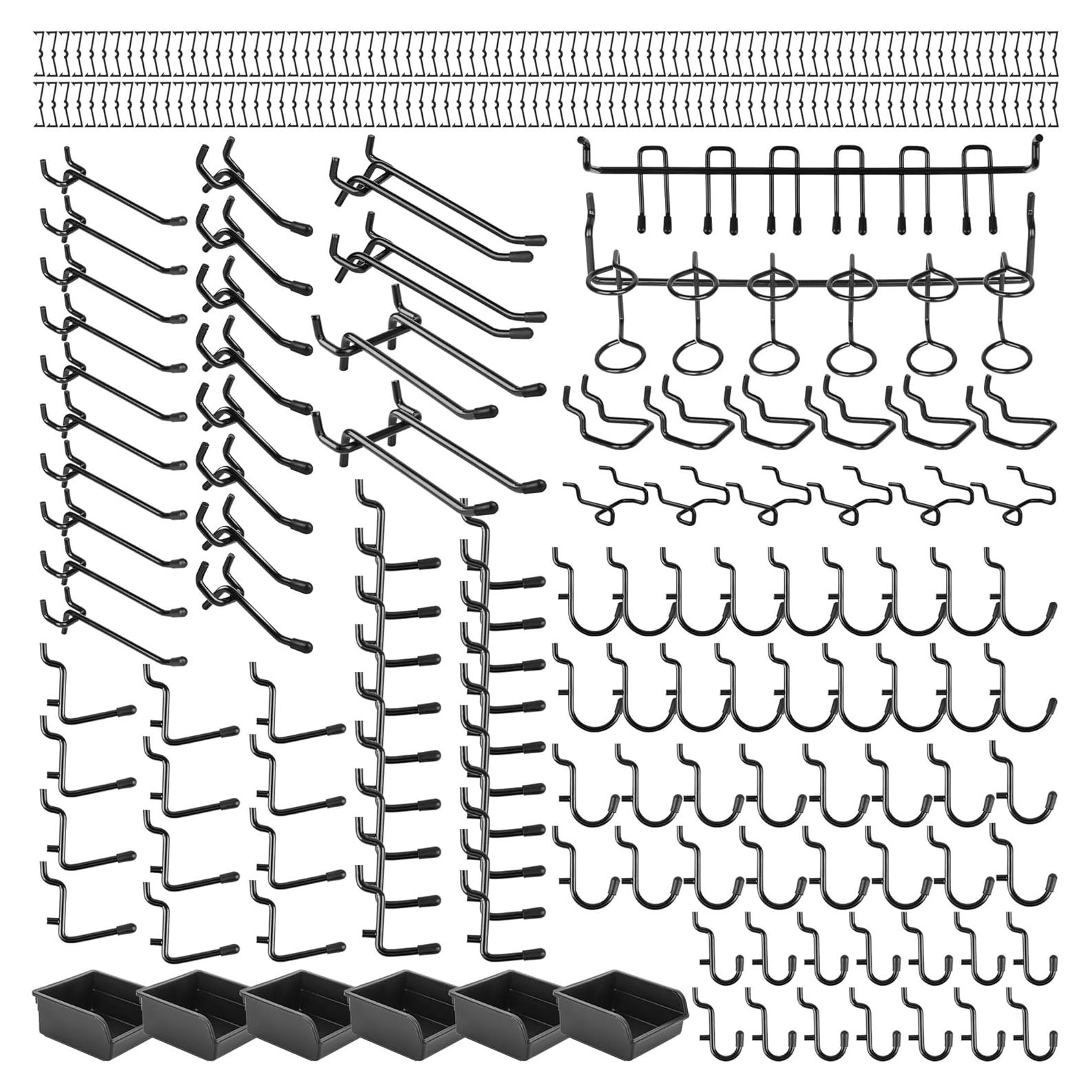 Juego de Ganchos para Tablero Hogurity 196 Piezas Alta Resistencia