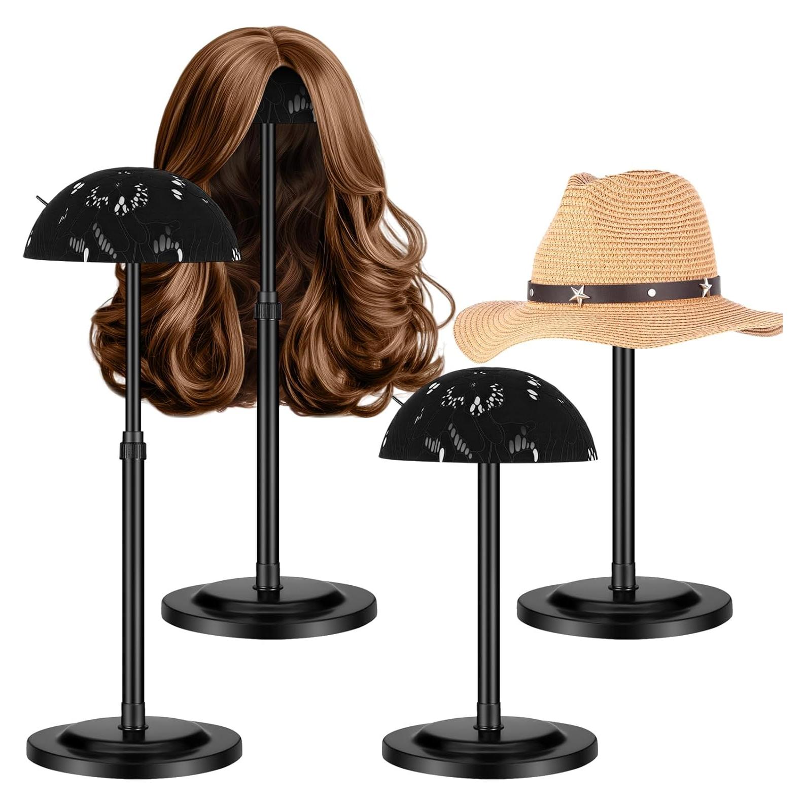 Soporte para Pelucas Geelin 4 Piezas Altura Ajustable Negro