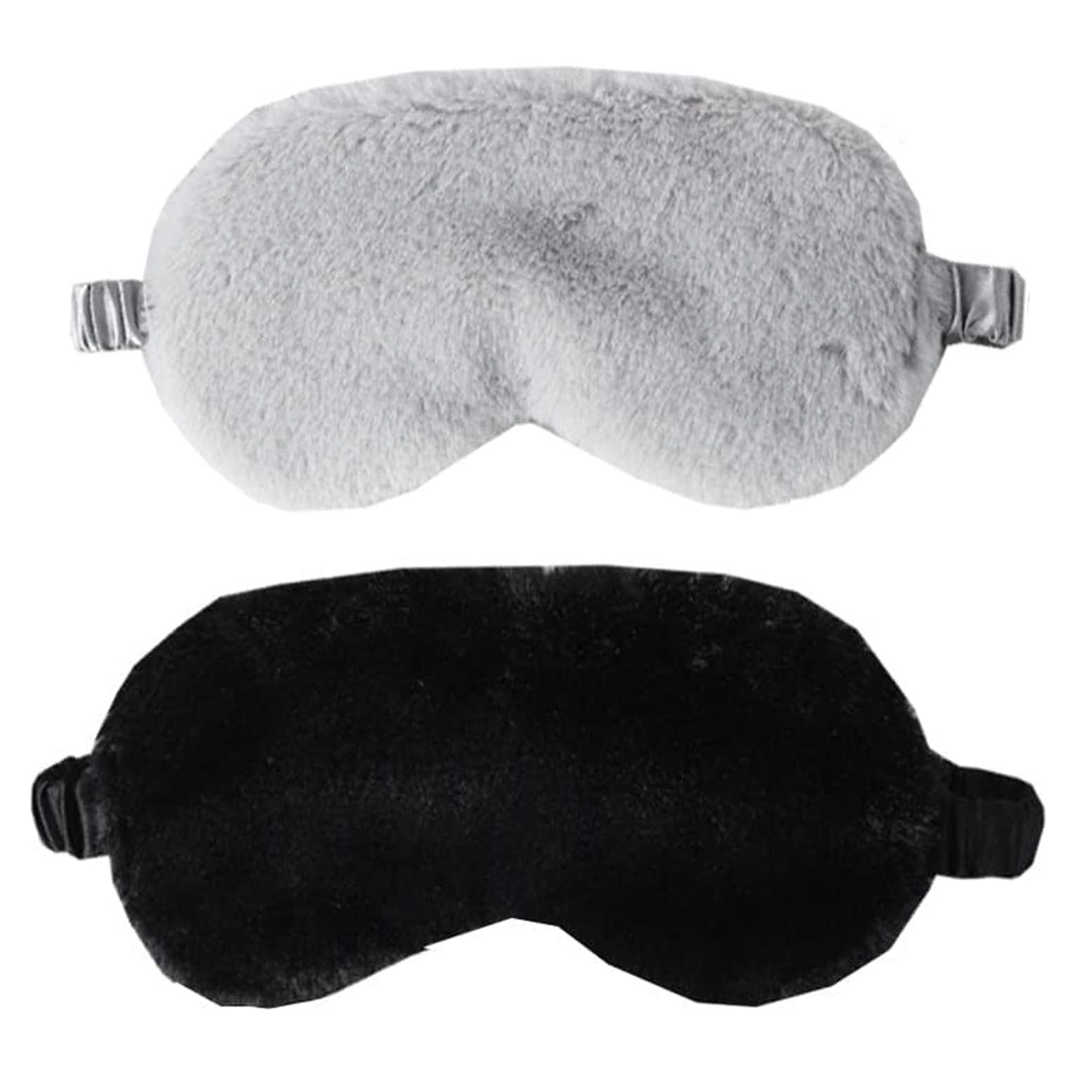 Máscara de Sueño de Felpa N-KONGJIAN 2PCS Ajustable para Ojos