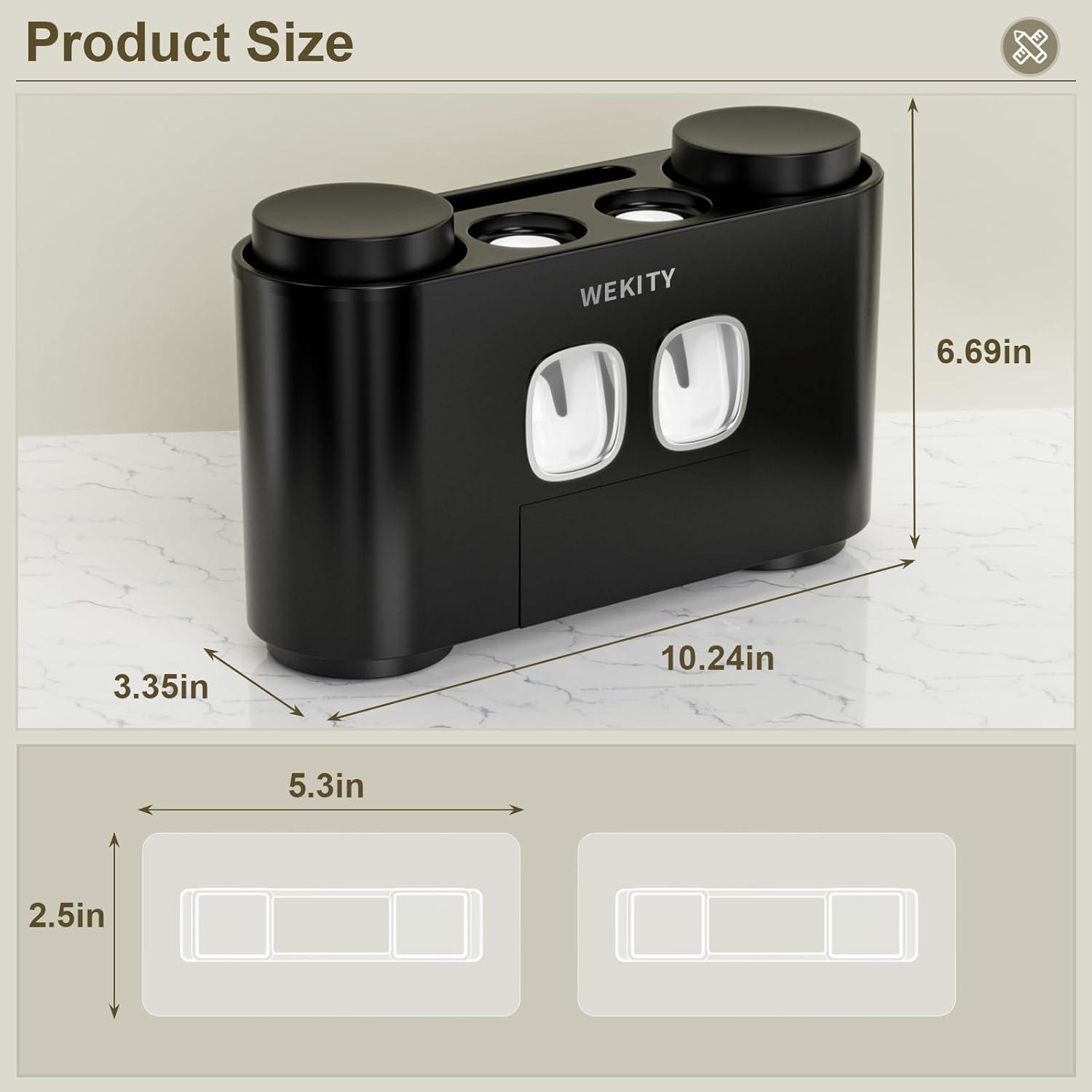 Soporte para Cepillos de Dientes WREWING Negro Multifuncional