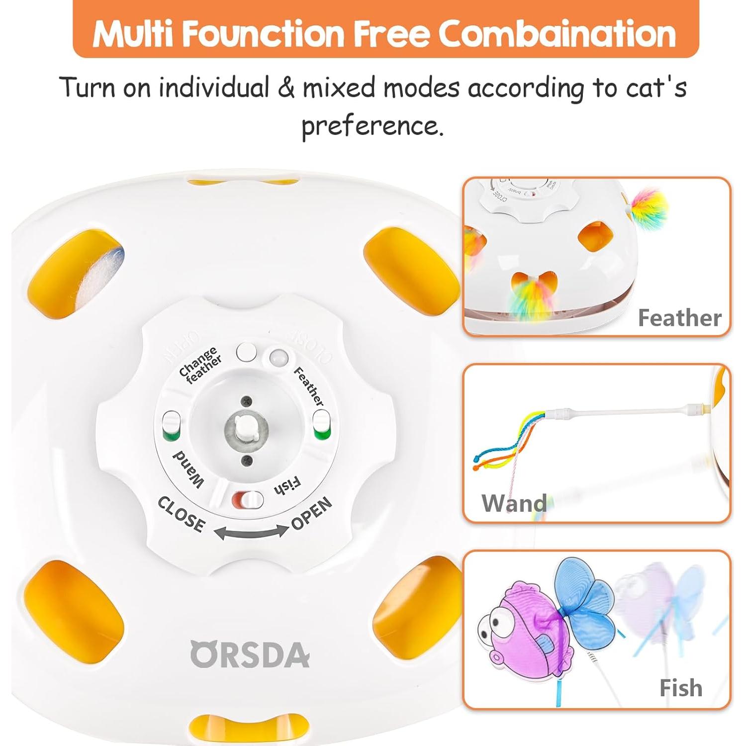 Juguete Interactivo 5-en-1 para Gatos ORSDA - Automático Recargable
