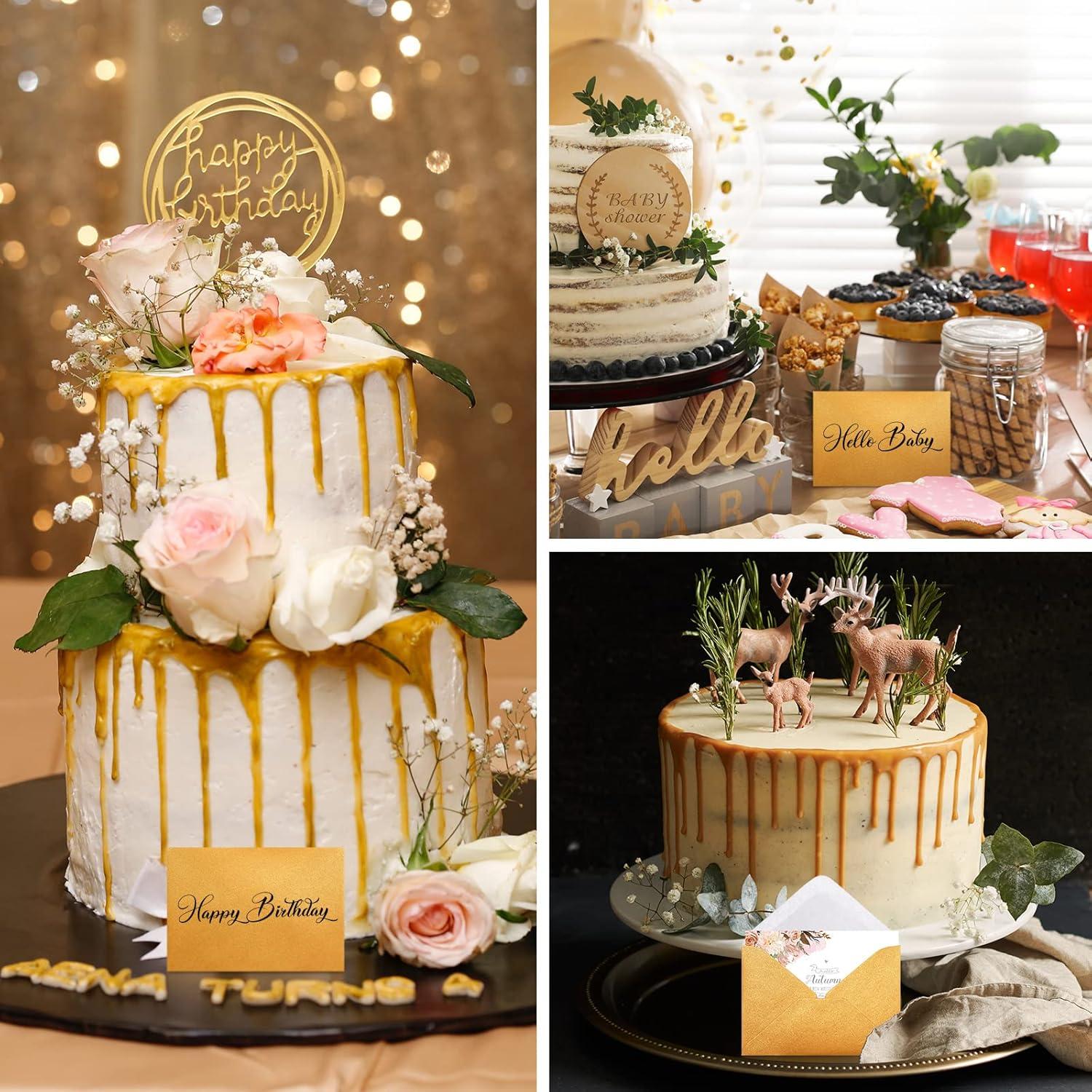 Outus 400 Sobres Metálicos Pequeños 10.16 x 6.86 cm Oro