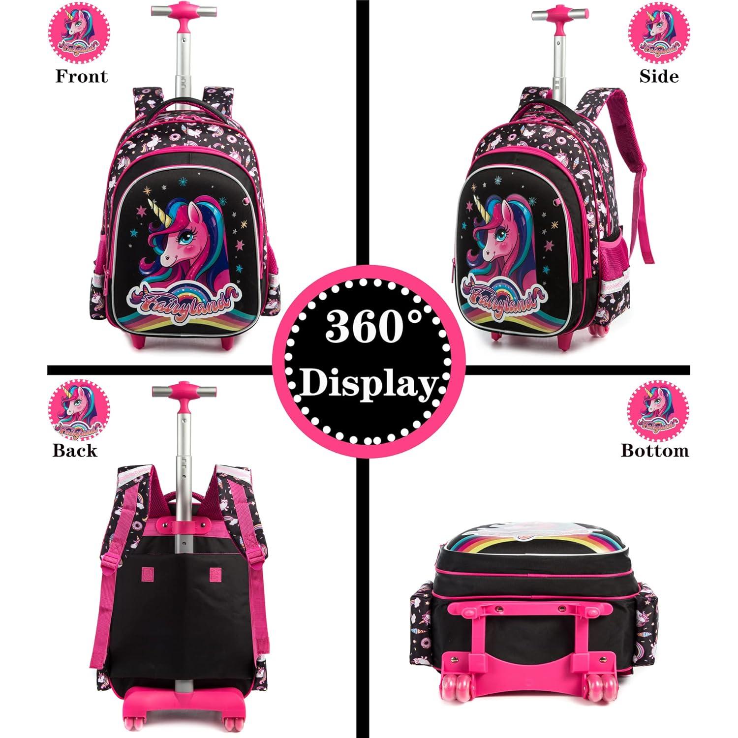 Mochila Rodante para Niñas Meetbelify Unicornio 3 en 1