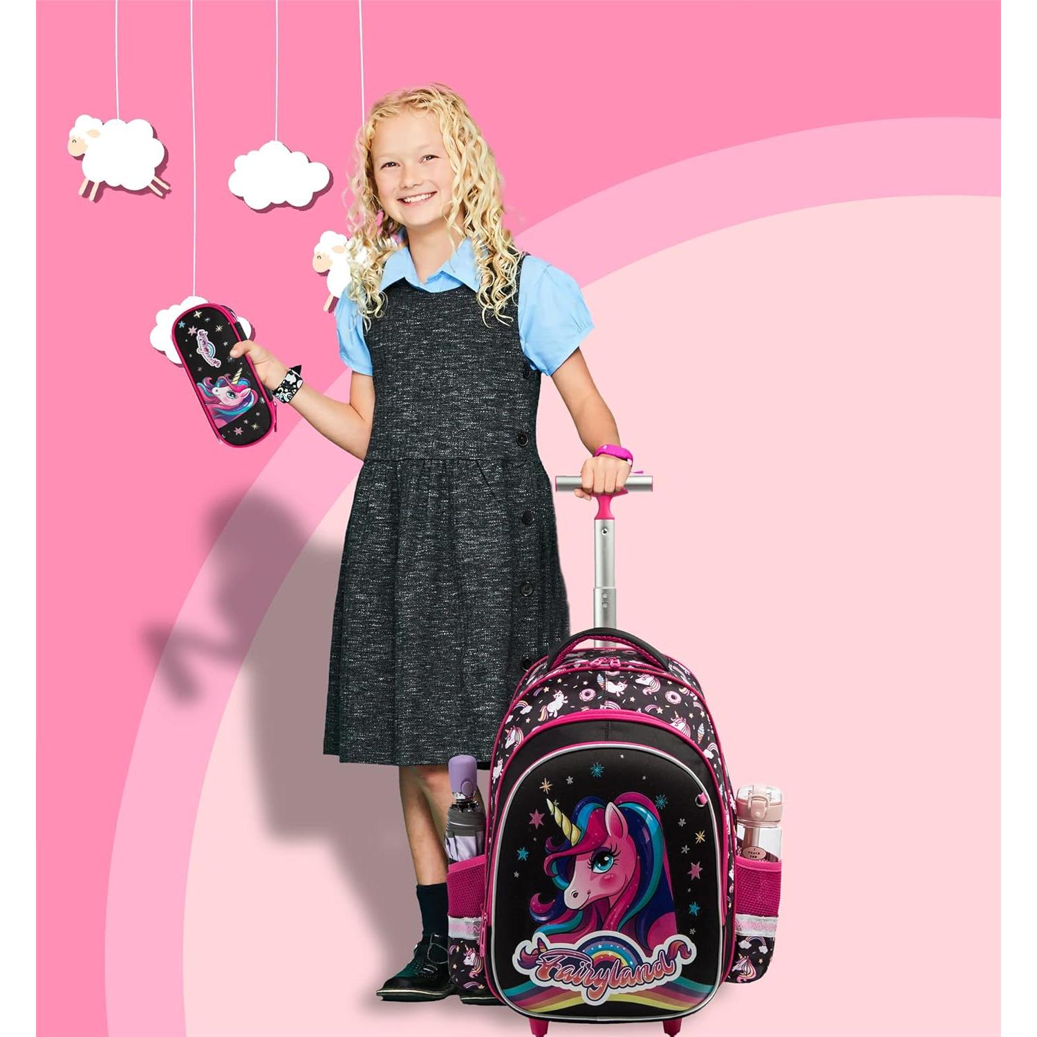 Mochila Rodante para Niñas Meetbelify Unicornio 3 en 1