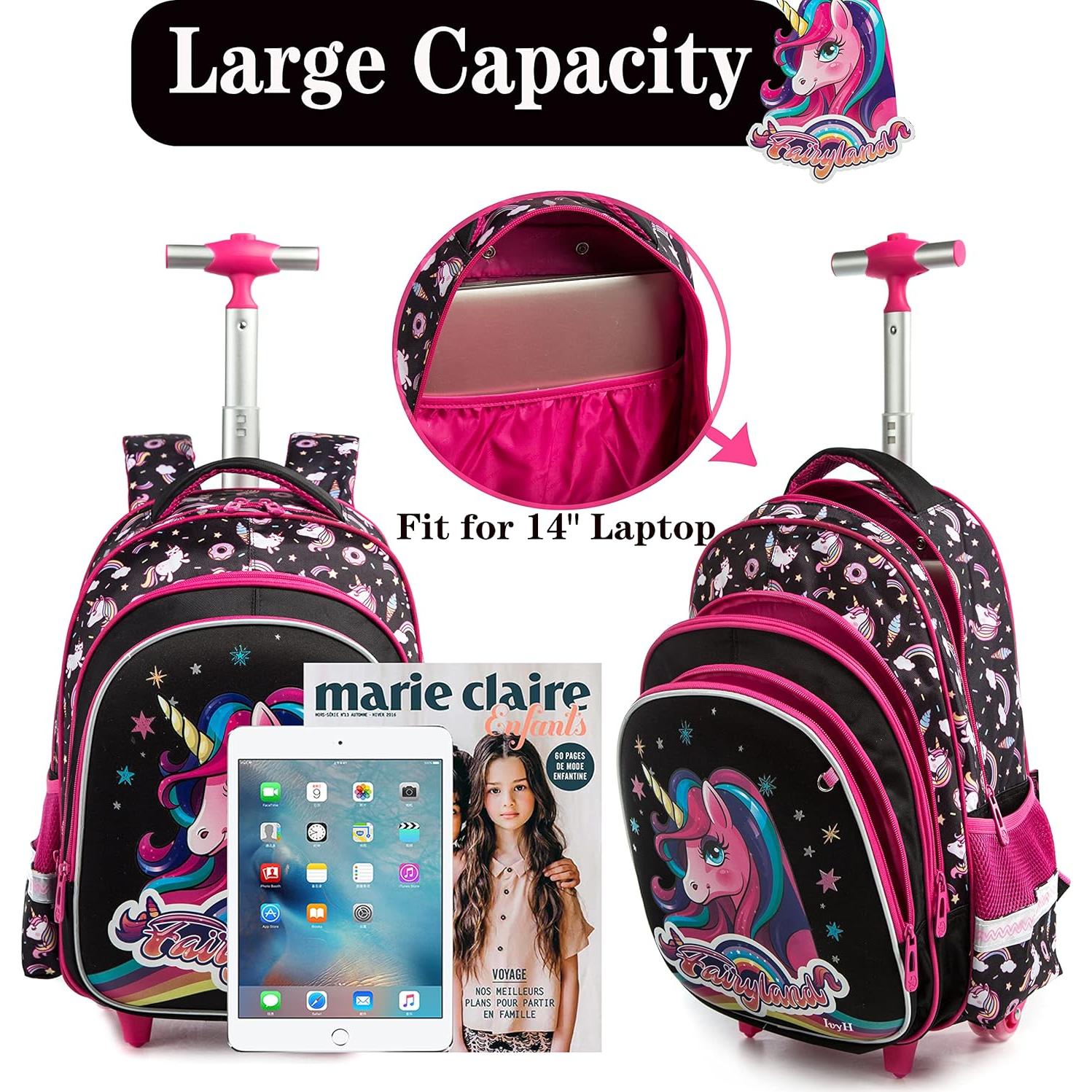 Mochila Rodante para Niñas Meetbelify Unicornio 3 en 1