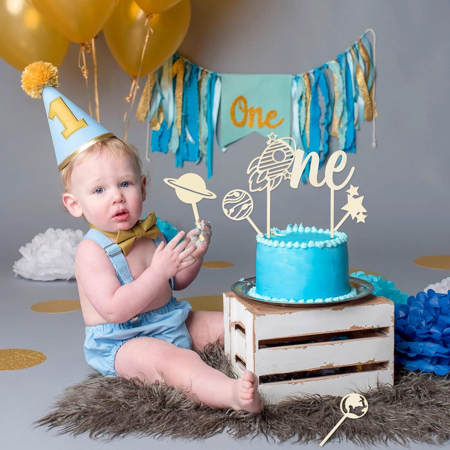 Toppers de Pastel Espacial BkeeCten - 5 Piezas para Cumpleaños