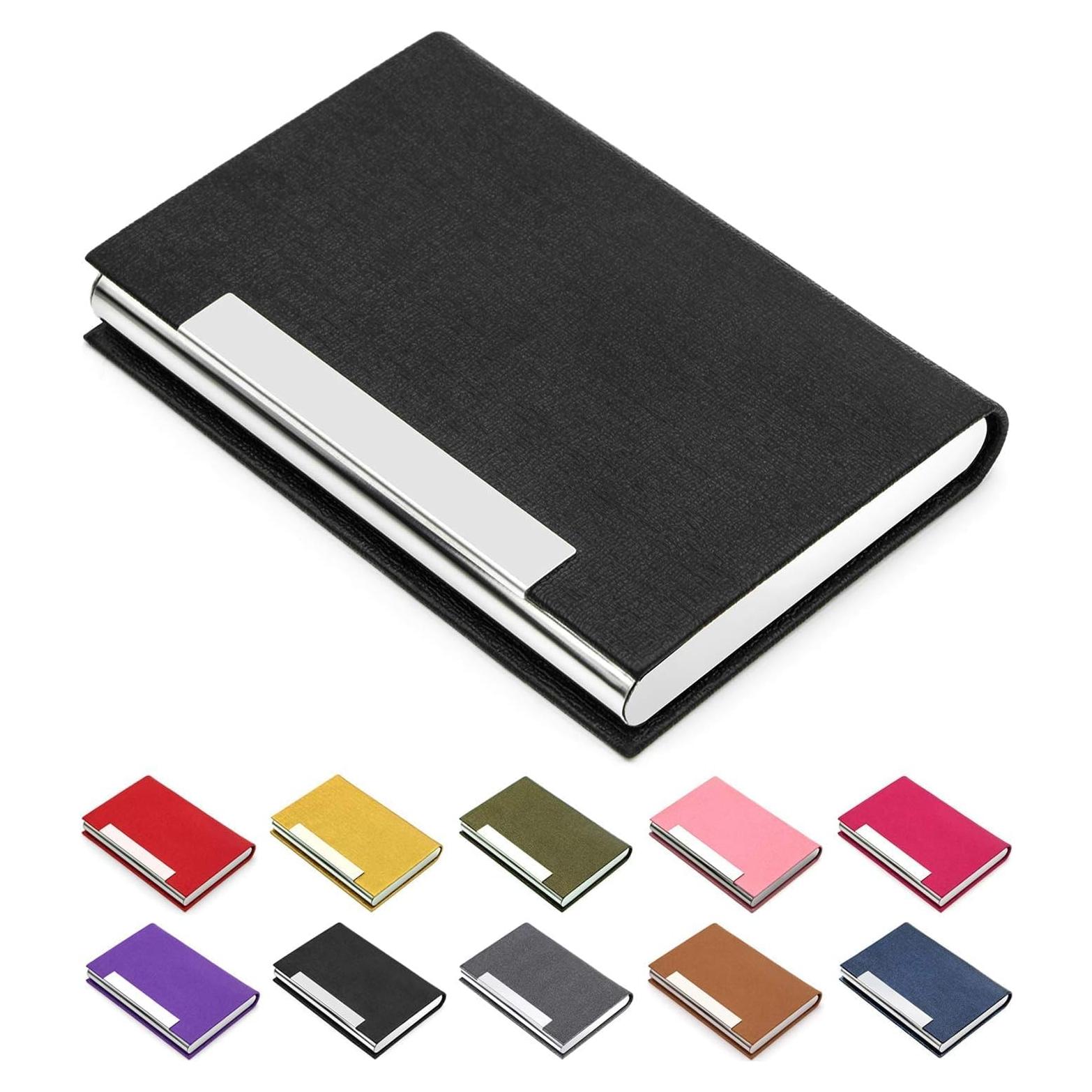 Portatarjetas de Negocios Padike de Cuero PU y Acero Inoxidable