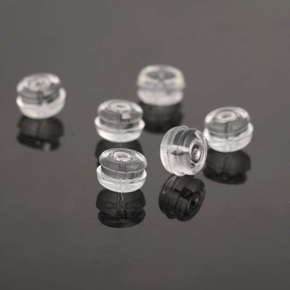 Respaldos de Aretes de Silicona VOLUKA - 2 Pares Oro Blanco 14K