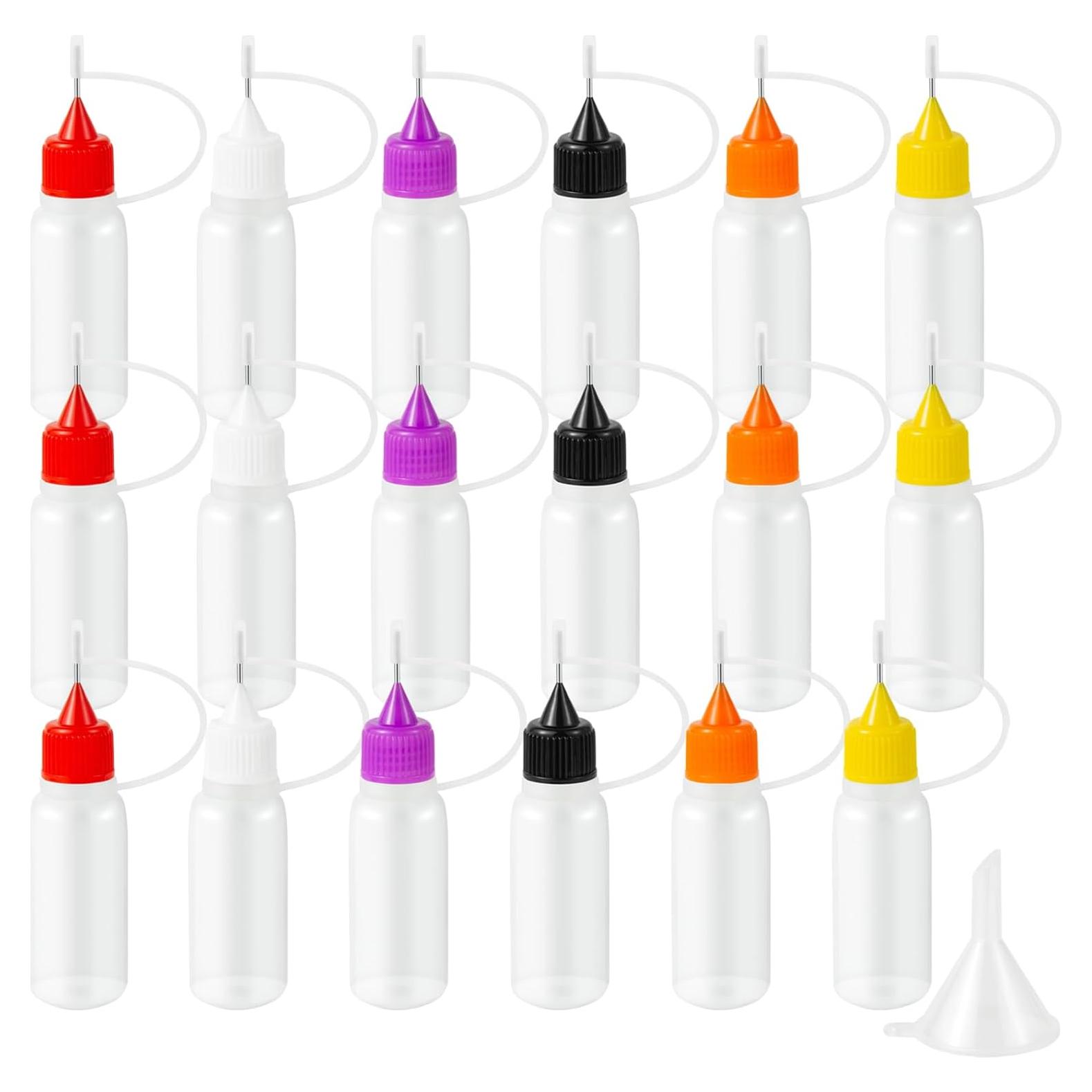 18 Botellas Aplicadoras de Pegamento 10ML YEAJOIN con Punta de Aguja
