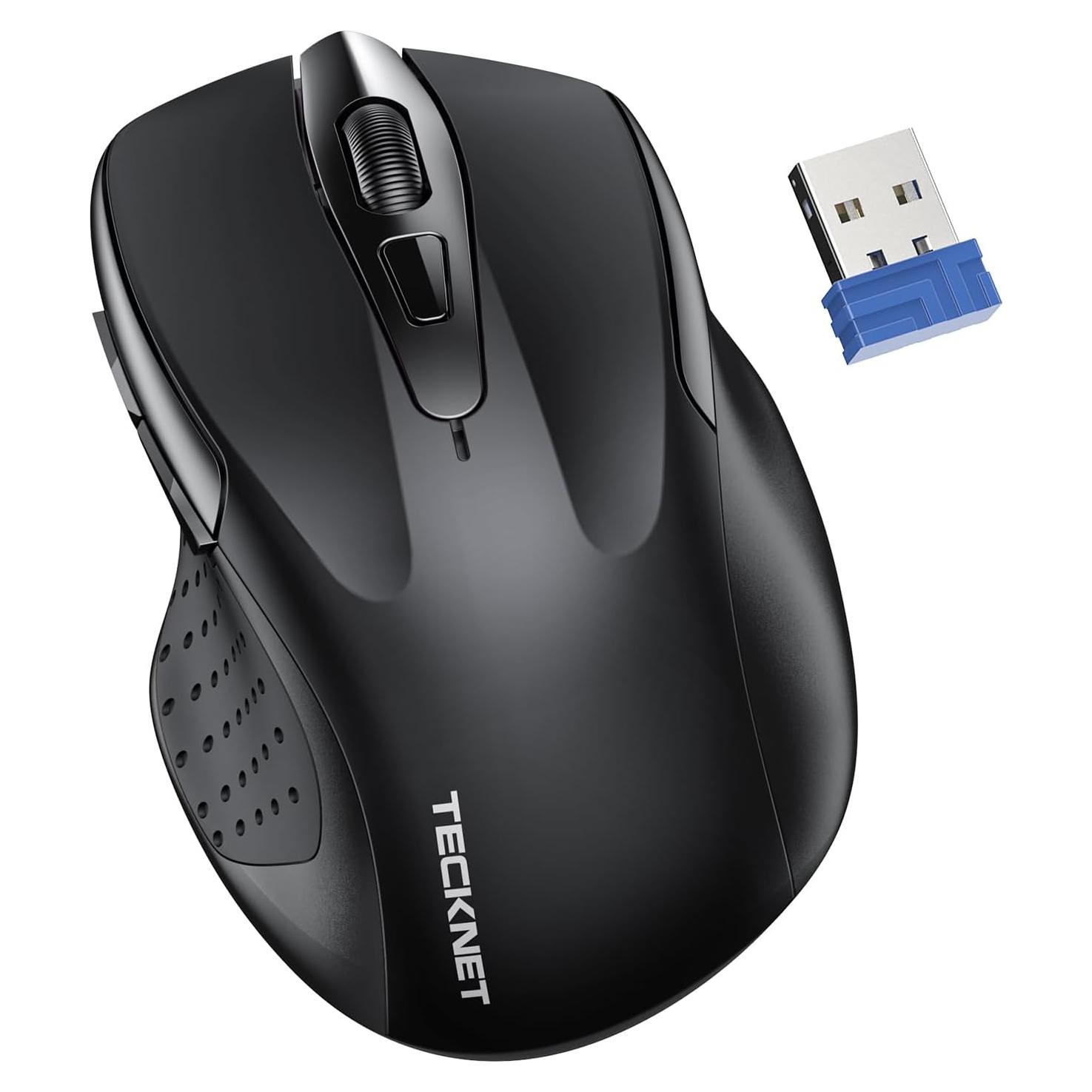 Ratón Inalámbrico Silencioso TECKNET 2.4G 6 DPI Ajustables Negro