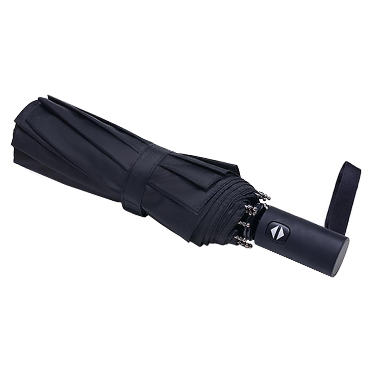 Paraguas Compacto Automático Resistente al Viento Negro