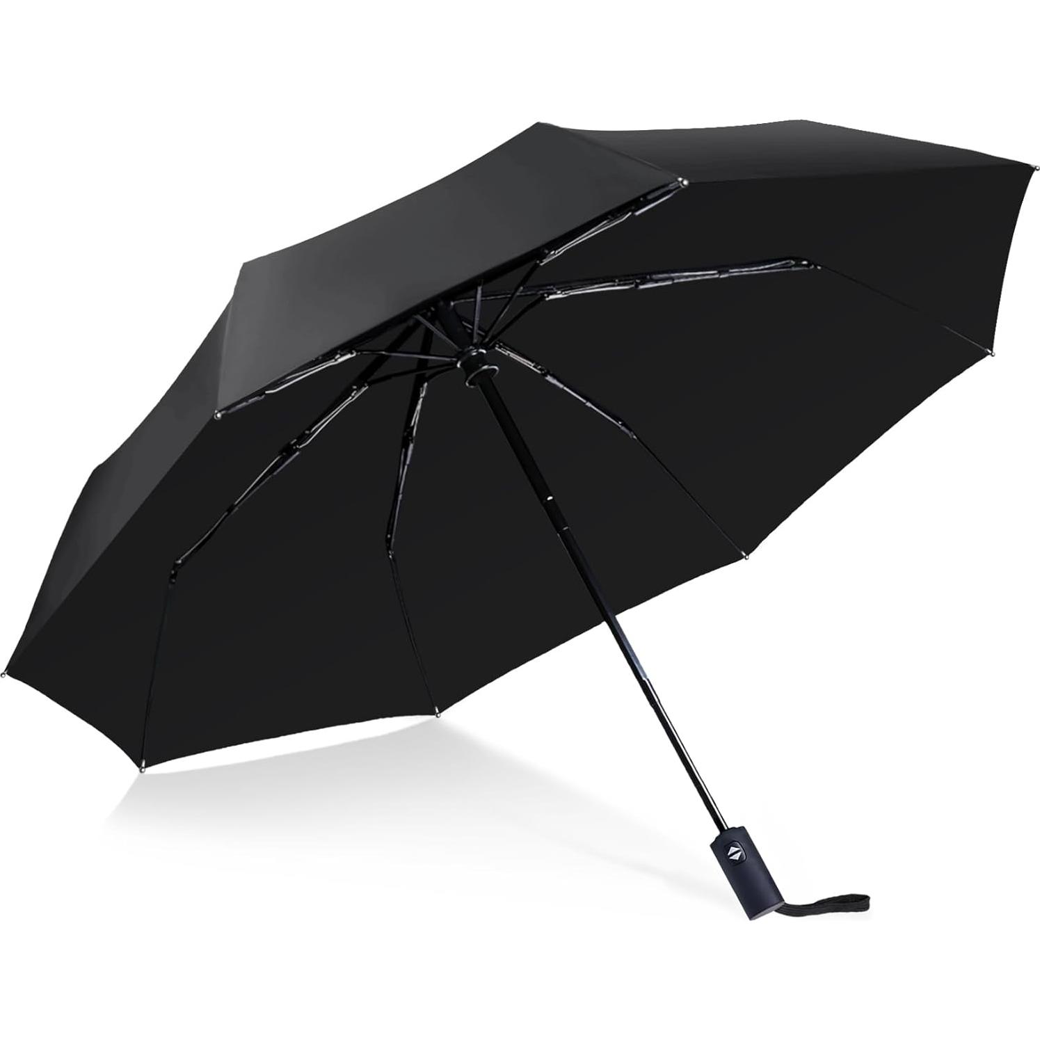 Paraguas Compacto Automático Resistente al Viento Negro