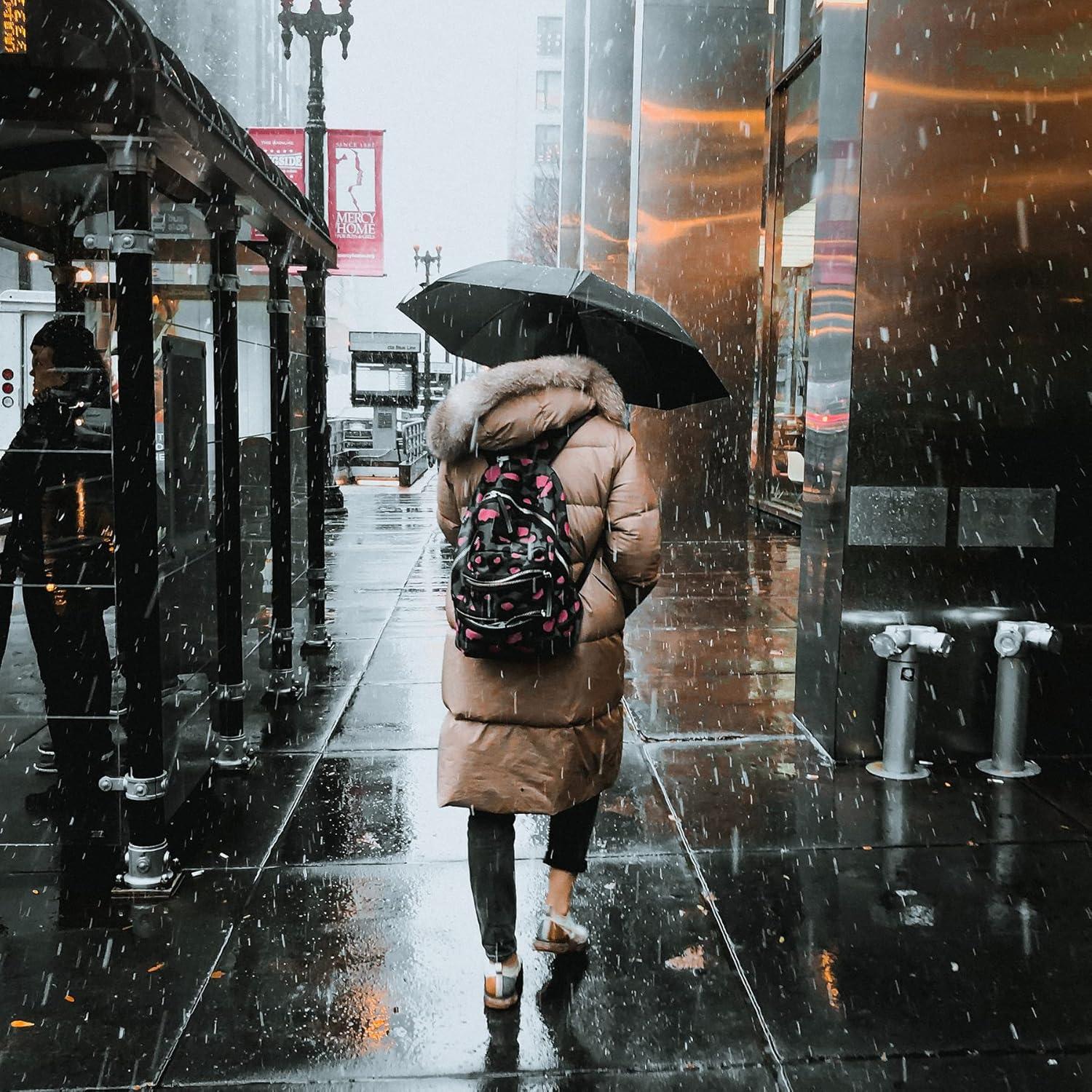 Paraguas Compacto Automático Resistente al Viento Negro