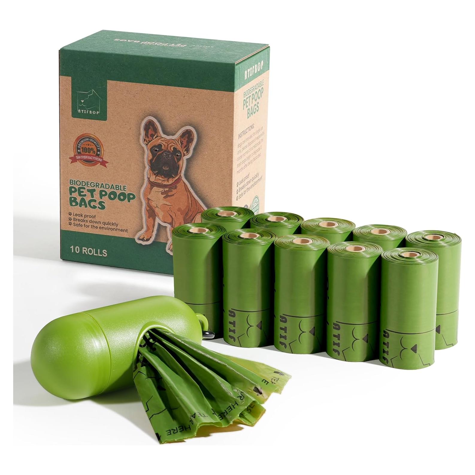 Bolsas de Poop Biodegradables ATIFBOP 150 Unidades con Dispensador