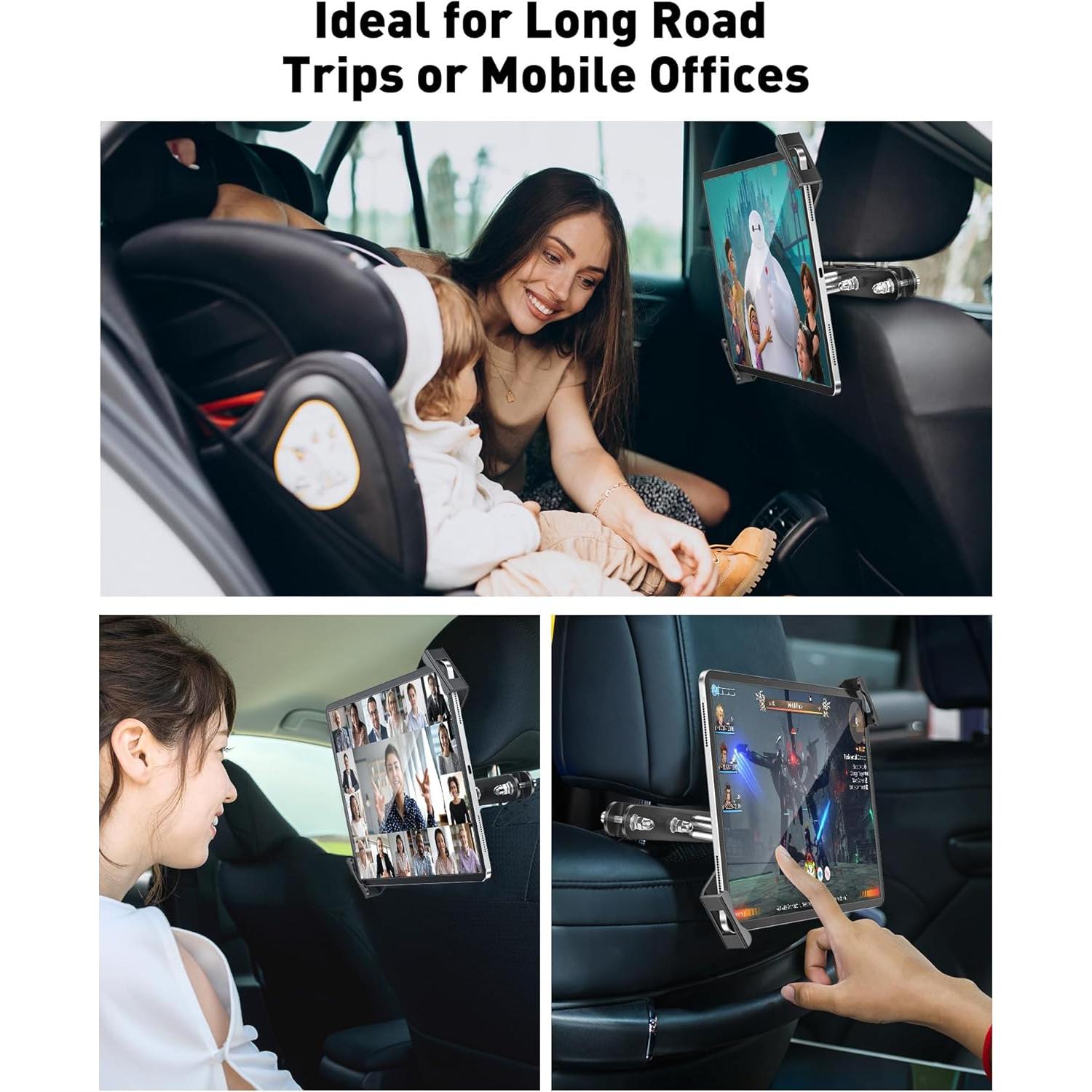 Soporte para Tableta AboveTEK para Reposacabezas de Coche 360°